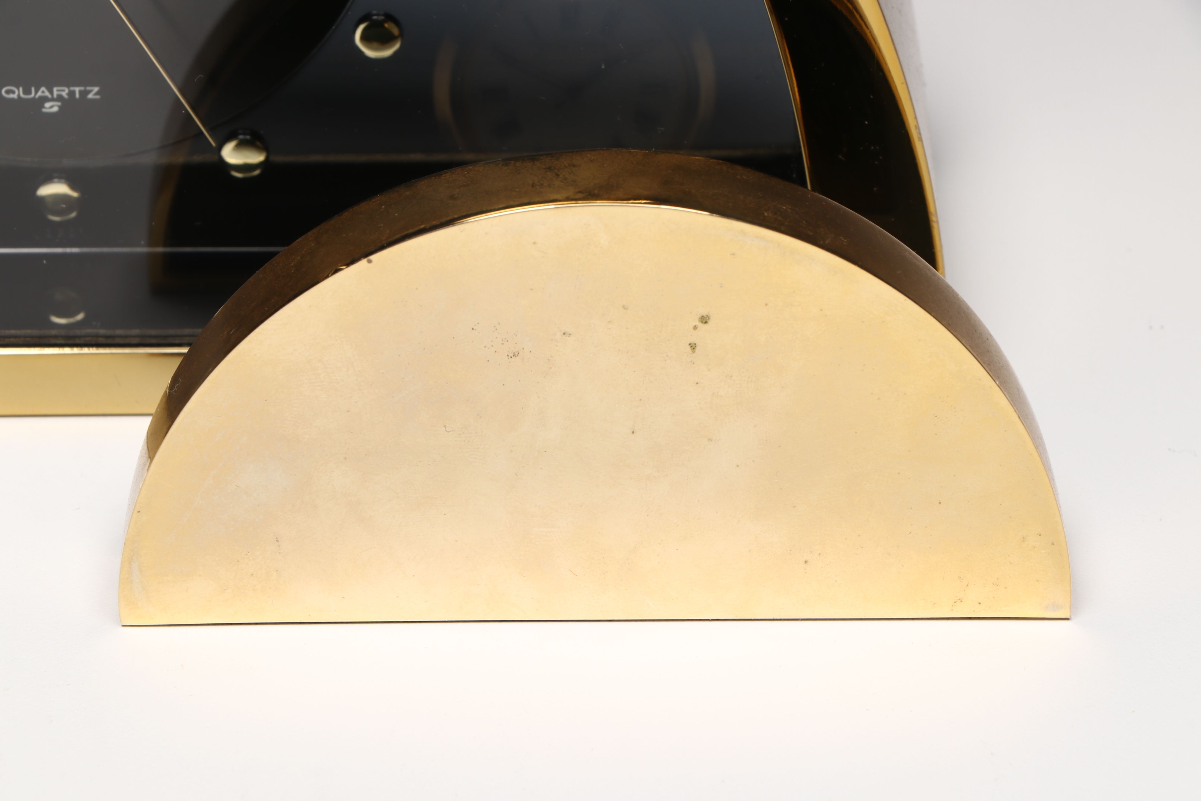 Seiko Hollywood  Regency Style Half Moon Mantel Clock with Marbled Desk Clock