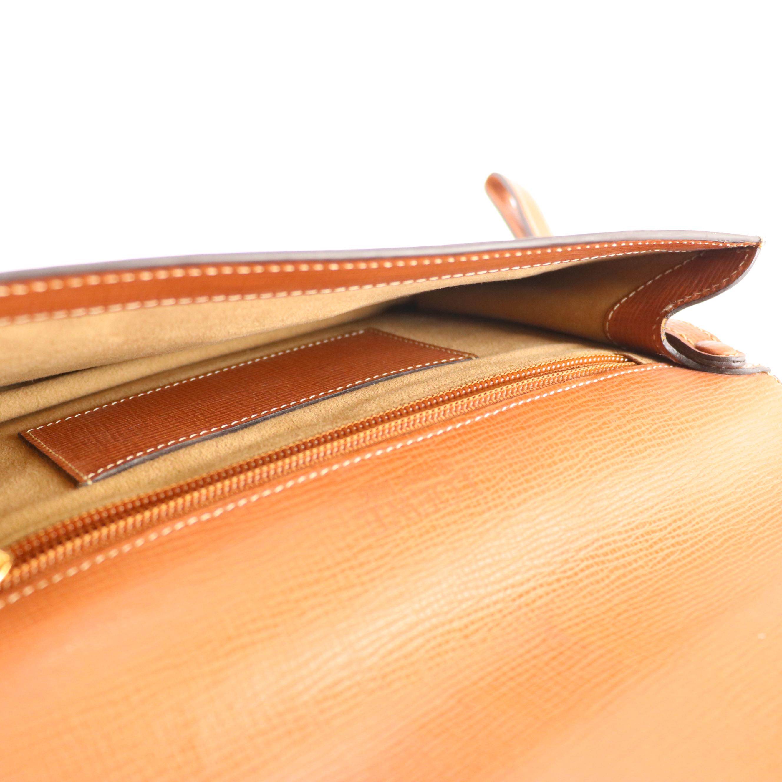 Loewe Foldover Wristlet Clutch in Brown Textured Leather