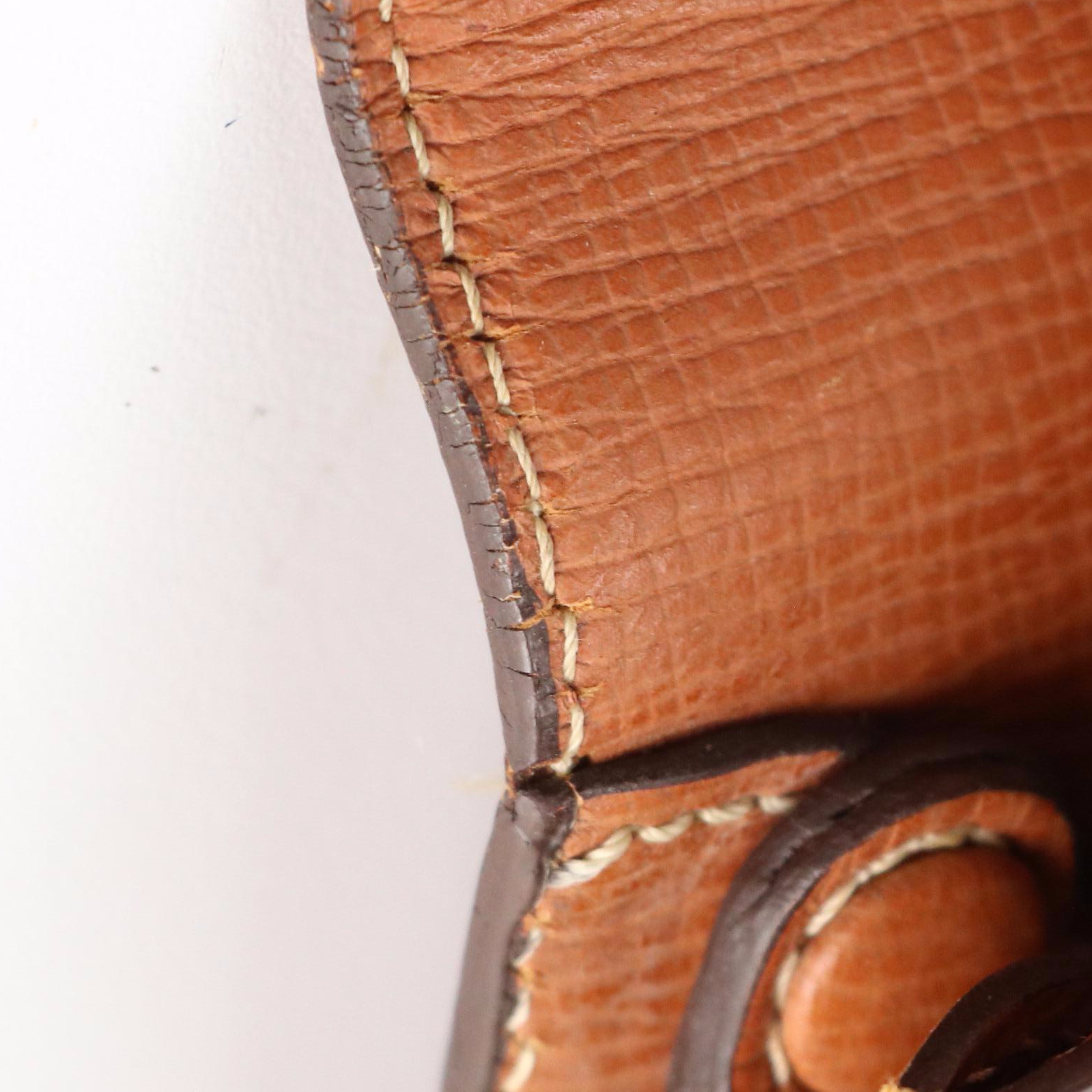 Loewe Foldover Wristlet Clutch in Brown Textured Leather