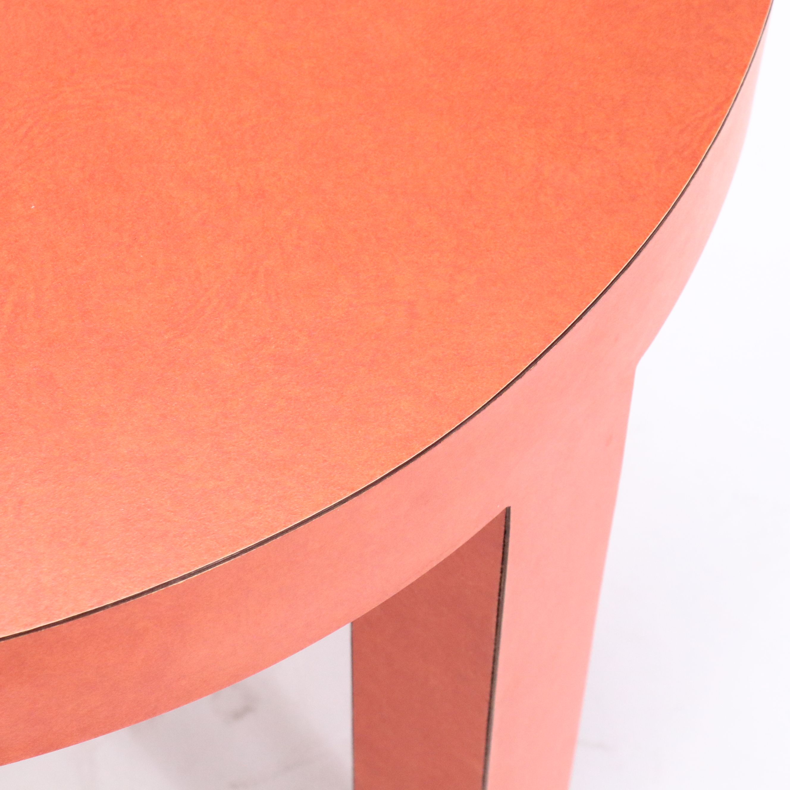 Pair of Postmodern Coral Colored Laminate Side Tables