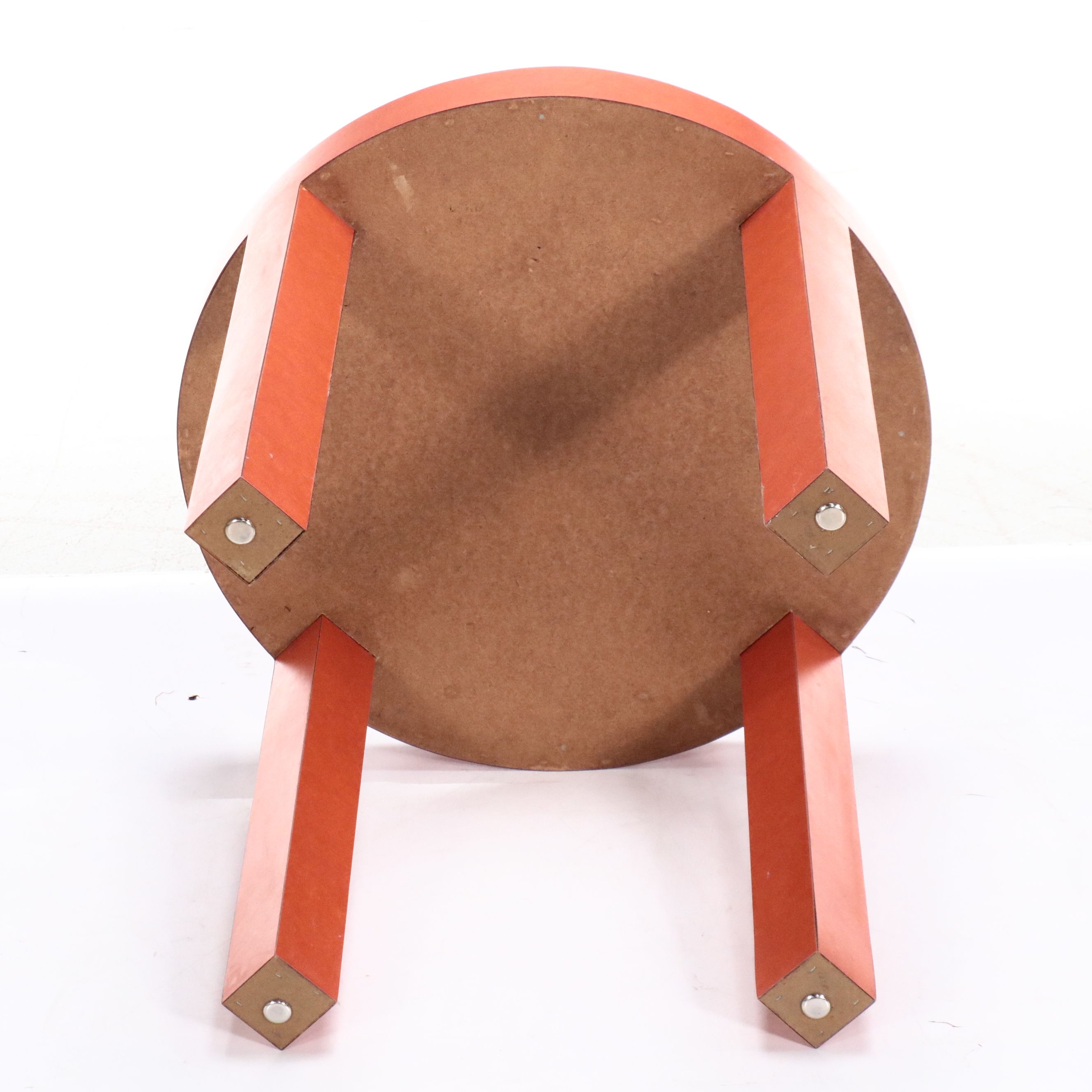Pair of Postmodern Coral Colored Laminate Side Tables