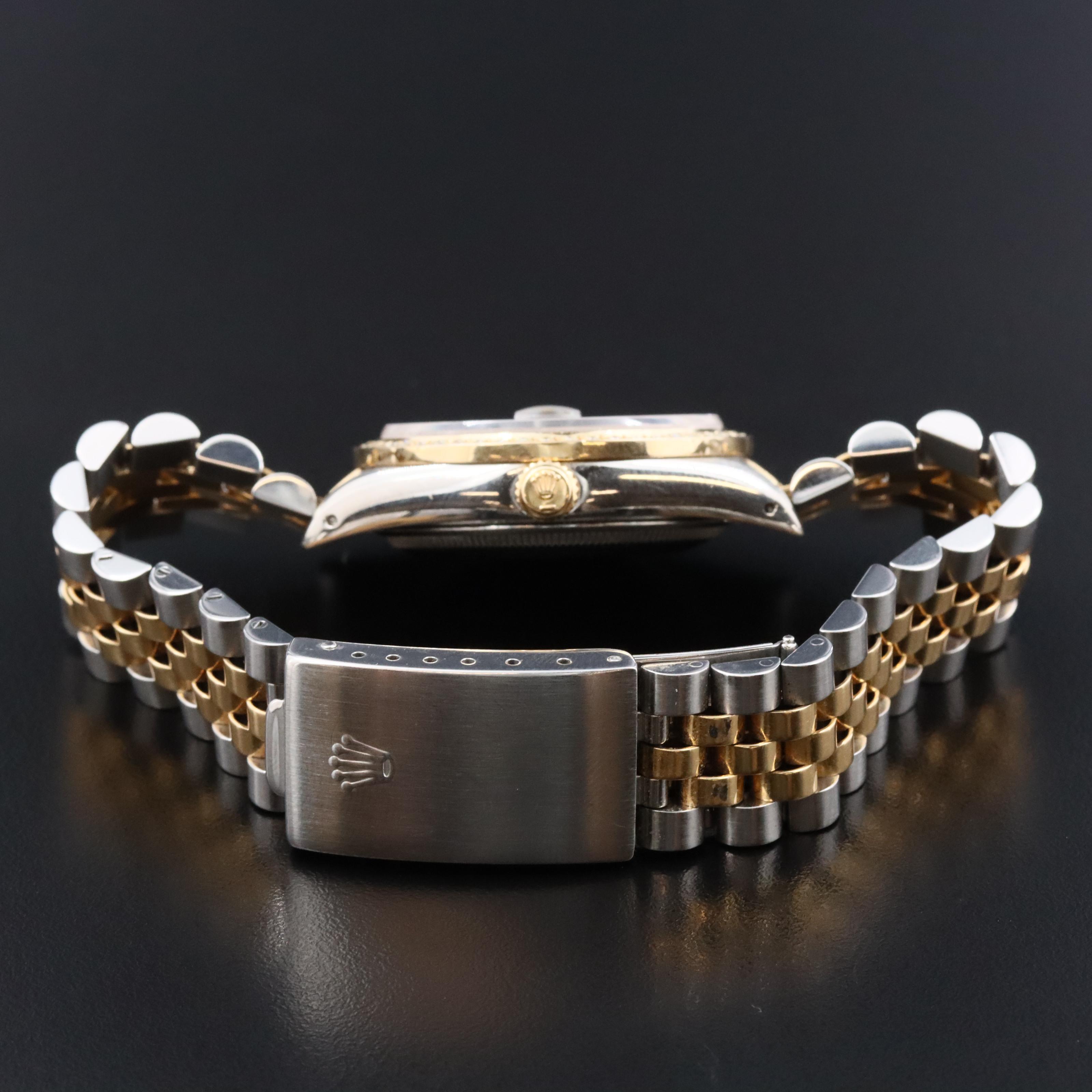 1990 Rolex Oyster Perpetual Custom Diamond Dial & Bezel Date Watch