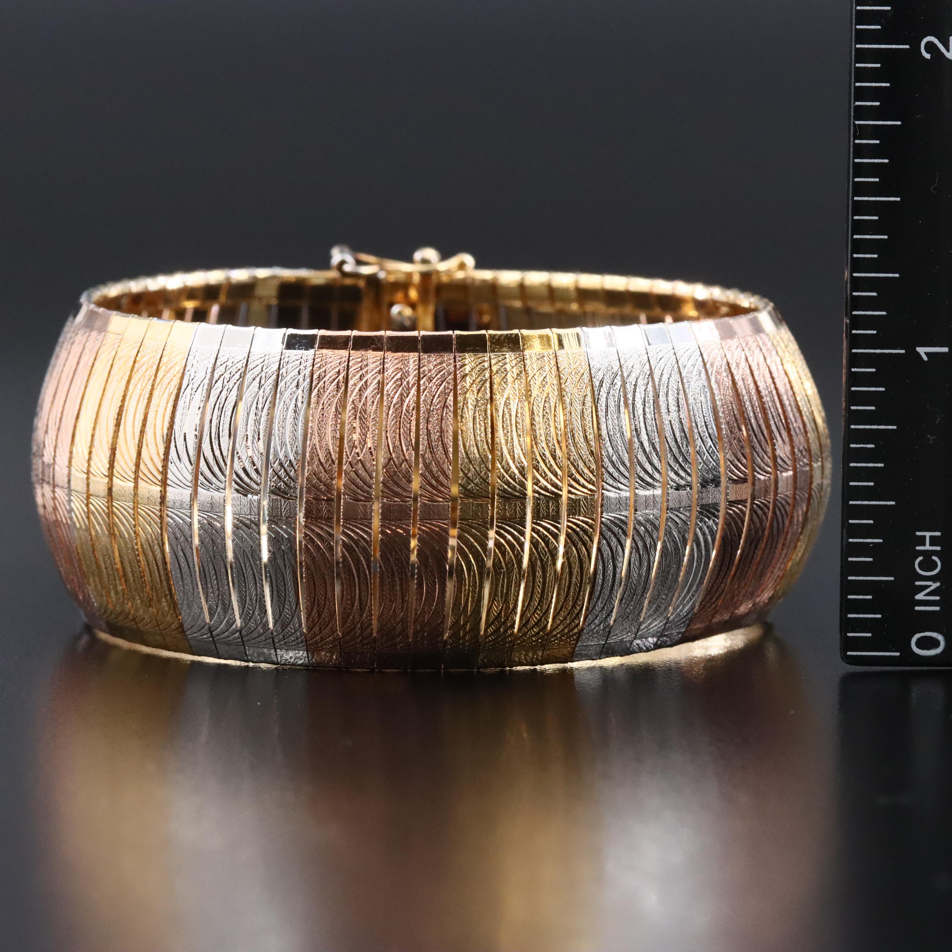 Sterling Diamond-Cut Omega Bracelet