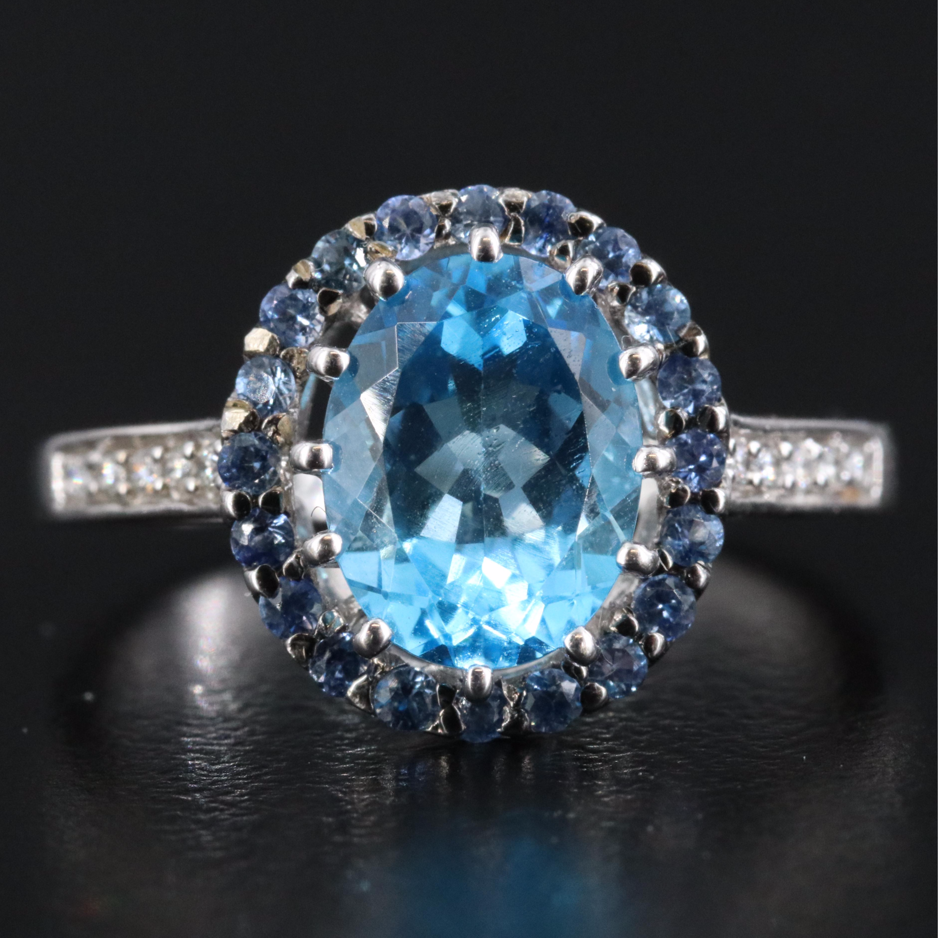 Le Vian 14K Blue Topaz, Sapphire and Diamond Ring