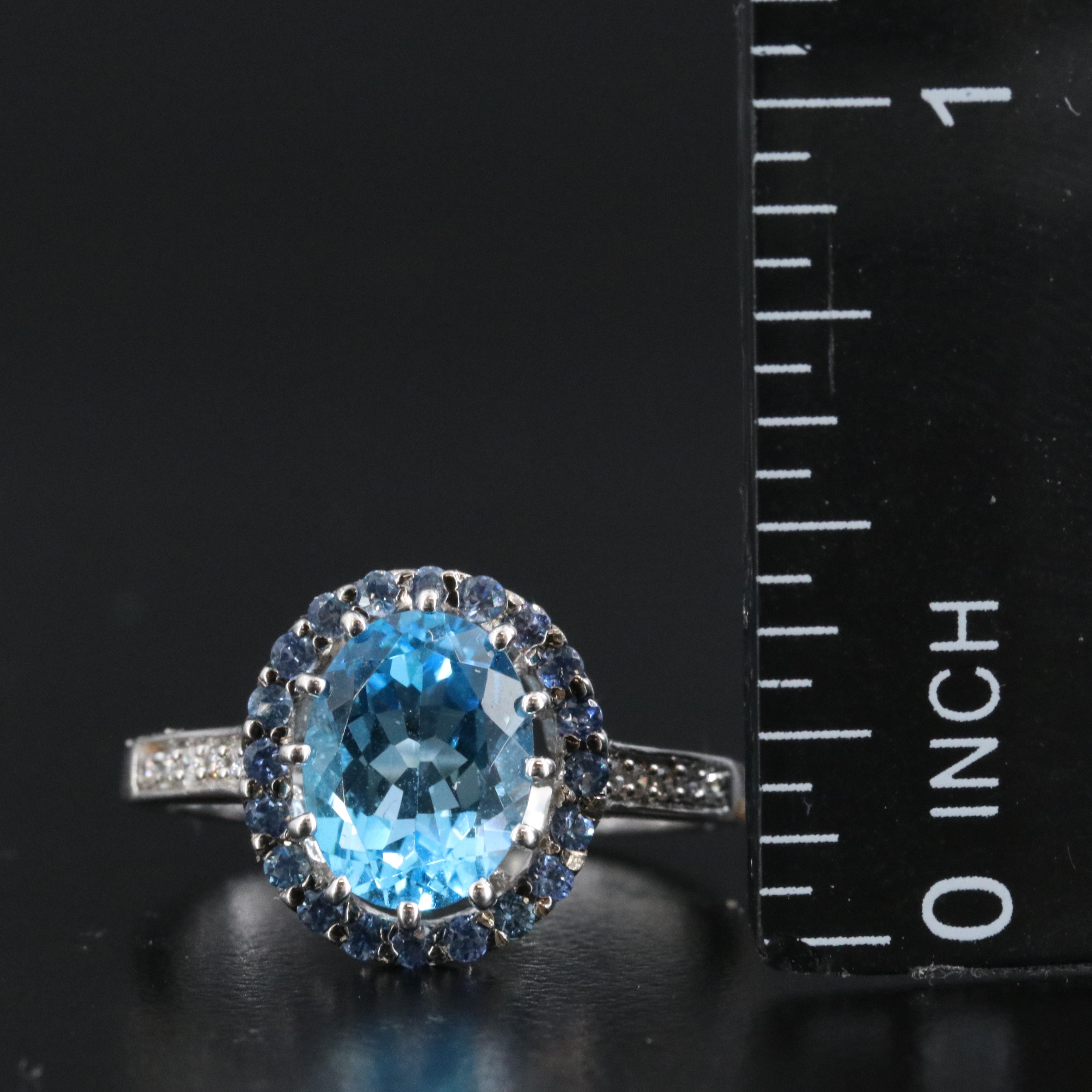 Le Vian 14K Blue Topaz, Sapphire and Diamond Ring