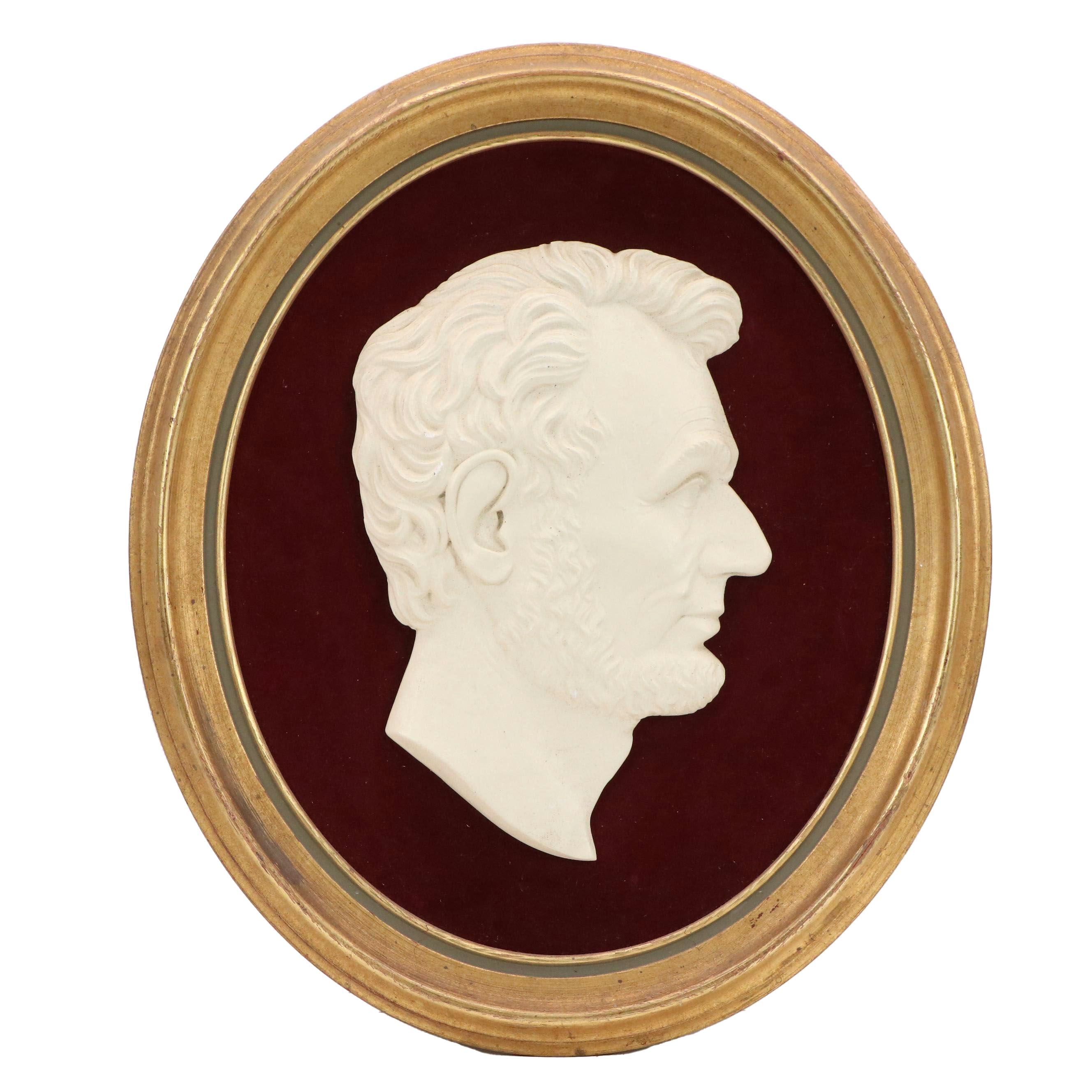 Abraham Lincoln Relief Sculpture Portrait, Late 20th Century