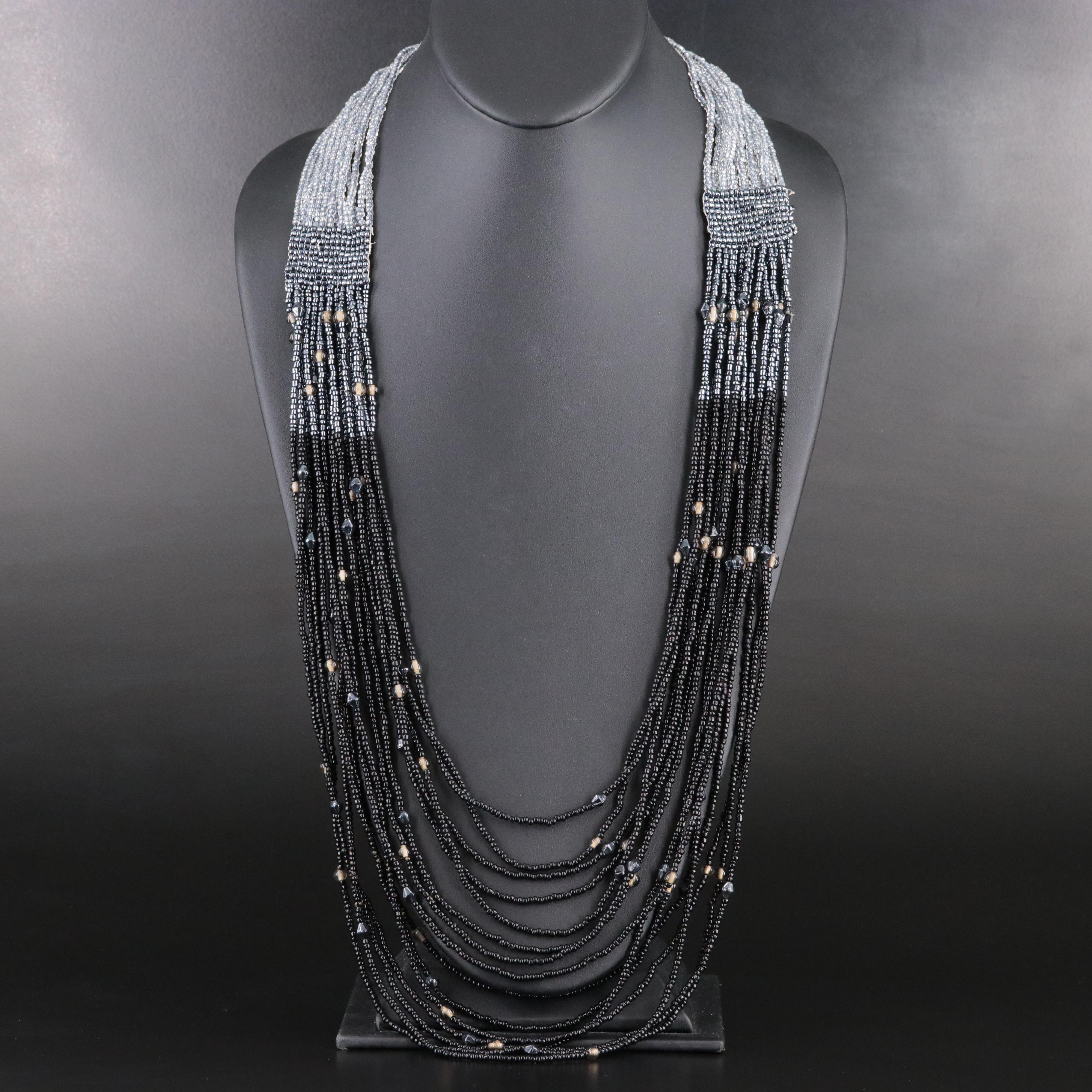 Glass Bead Waterfall Necklace