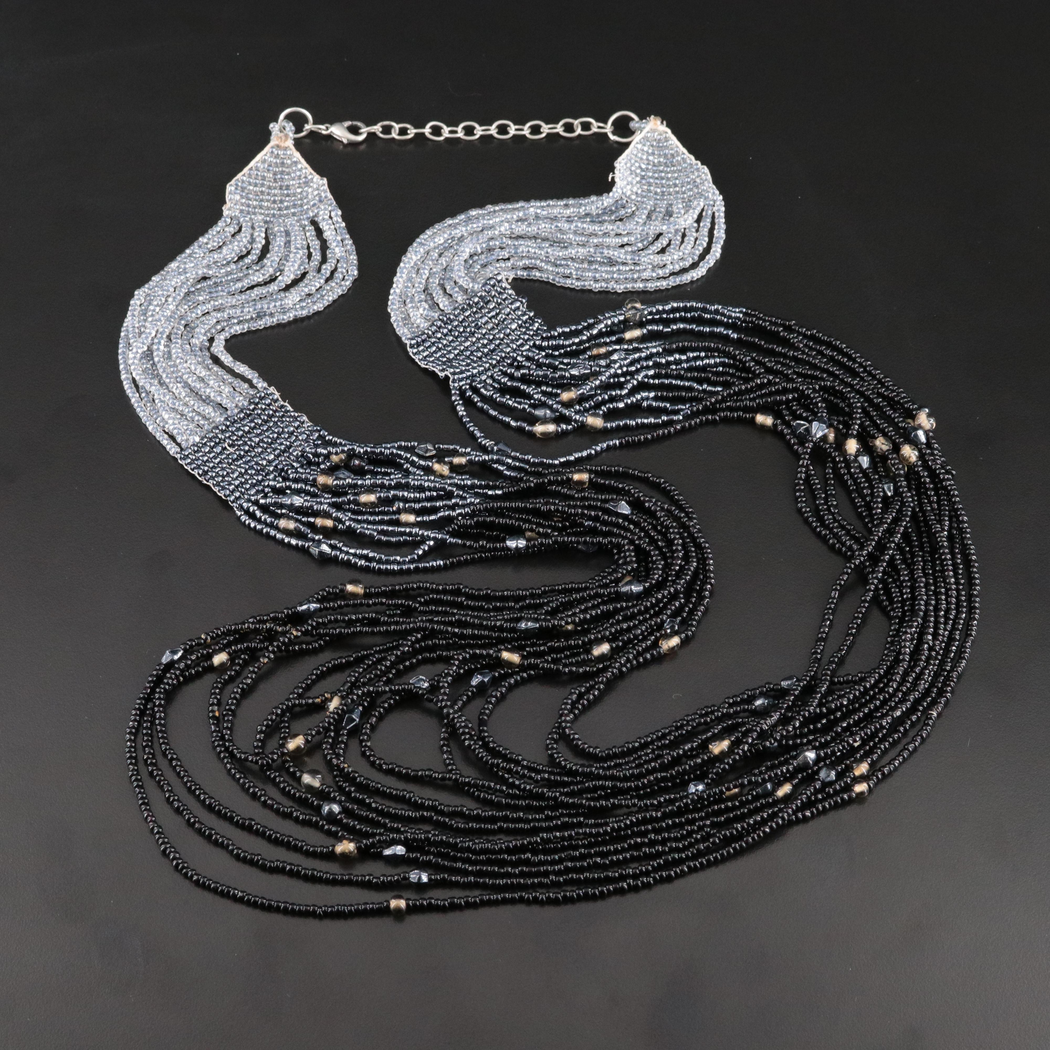 Glass Bead Waterfall Necklace