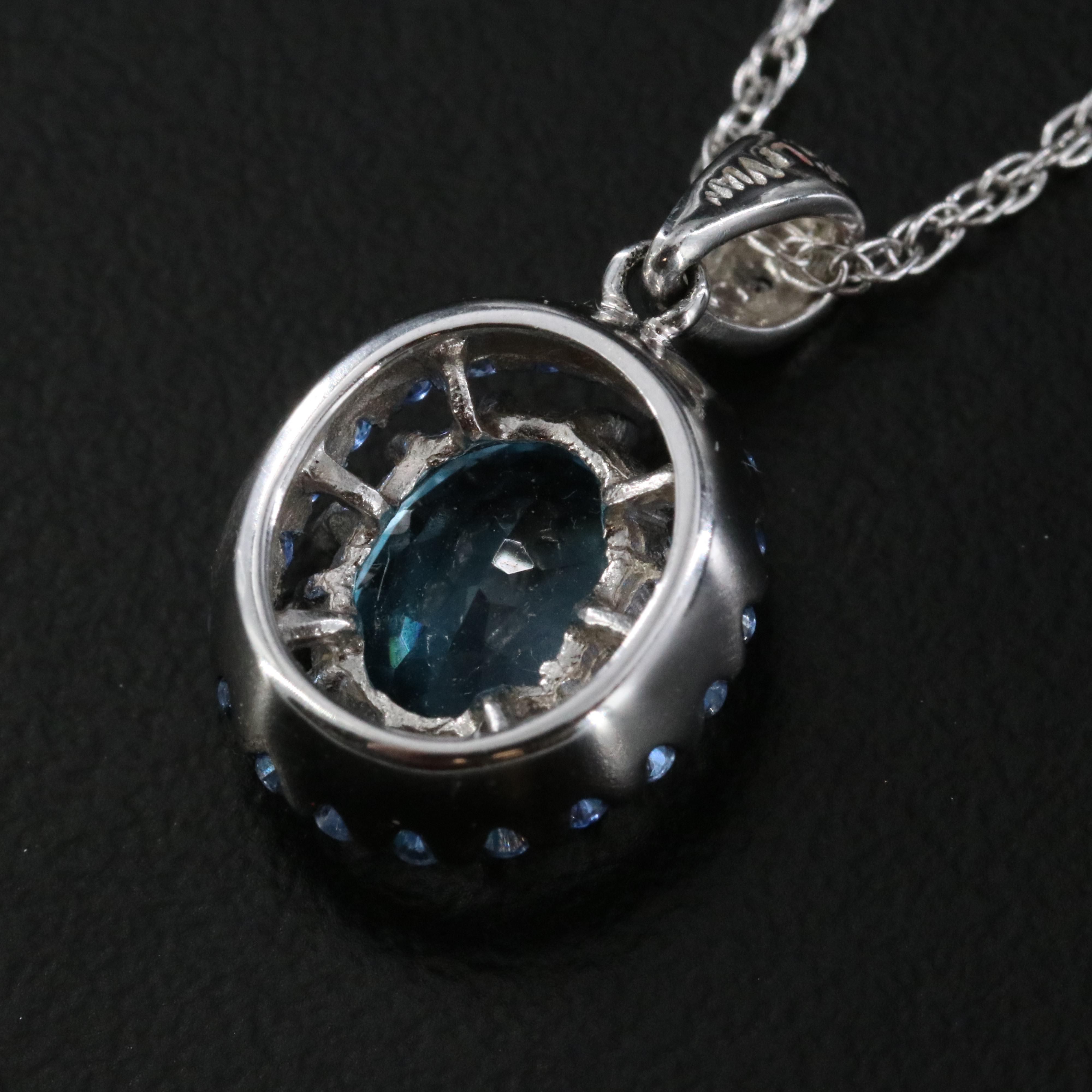 Le Vian 14K Blue Topaz and Sapphire Pendant Necklace