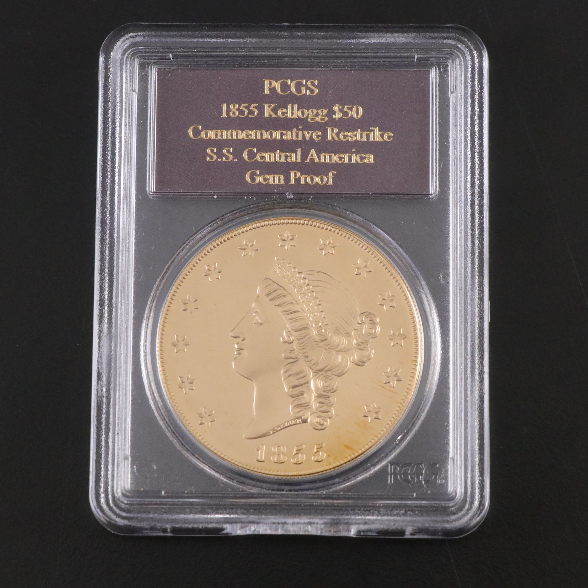 1855 Kellogg Restrike $50 Gold Coin, 2001