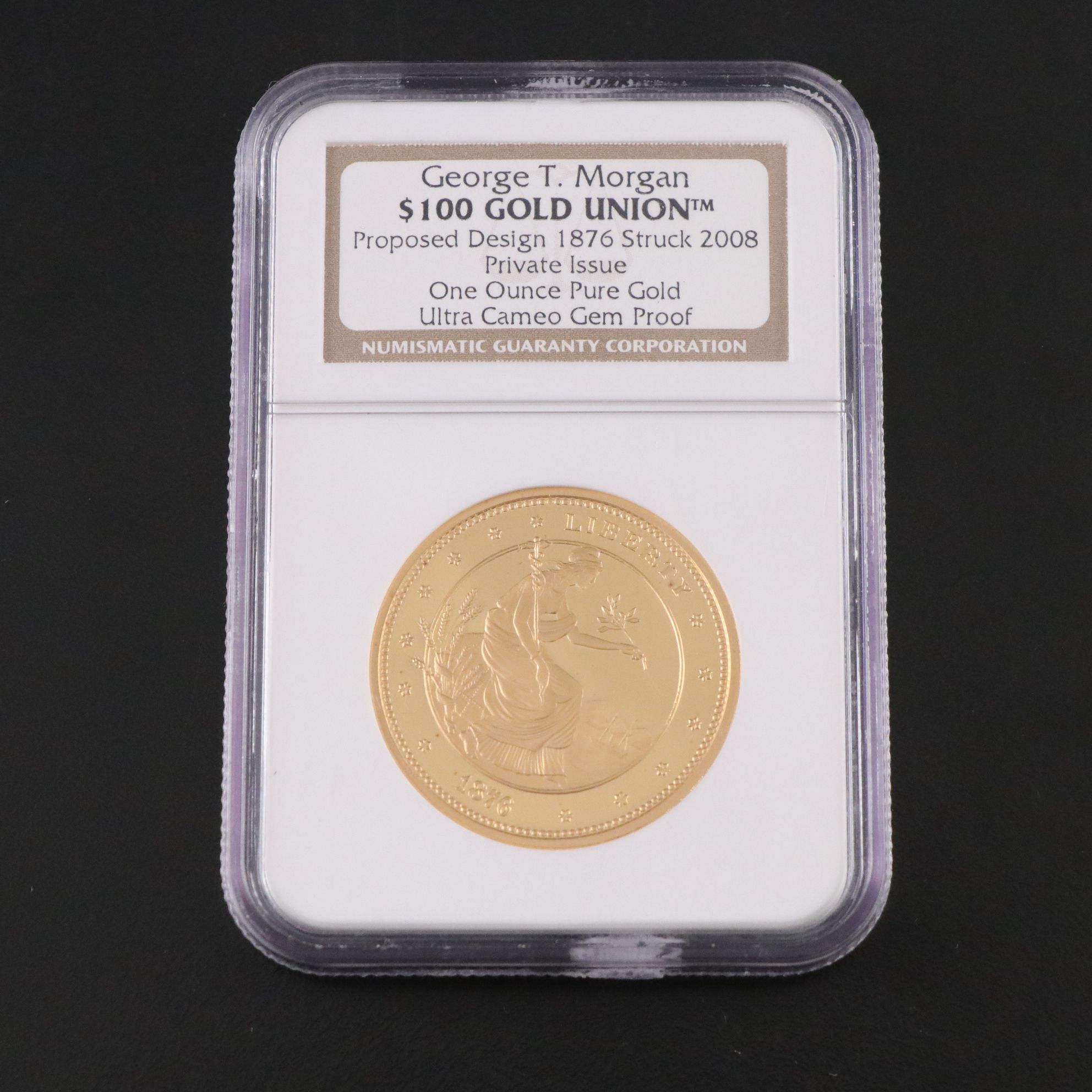 1876 George T. Morgan Design $100 Gold Coin, 2008
