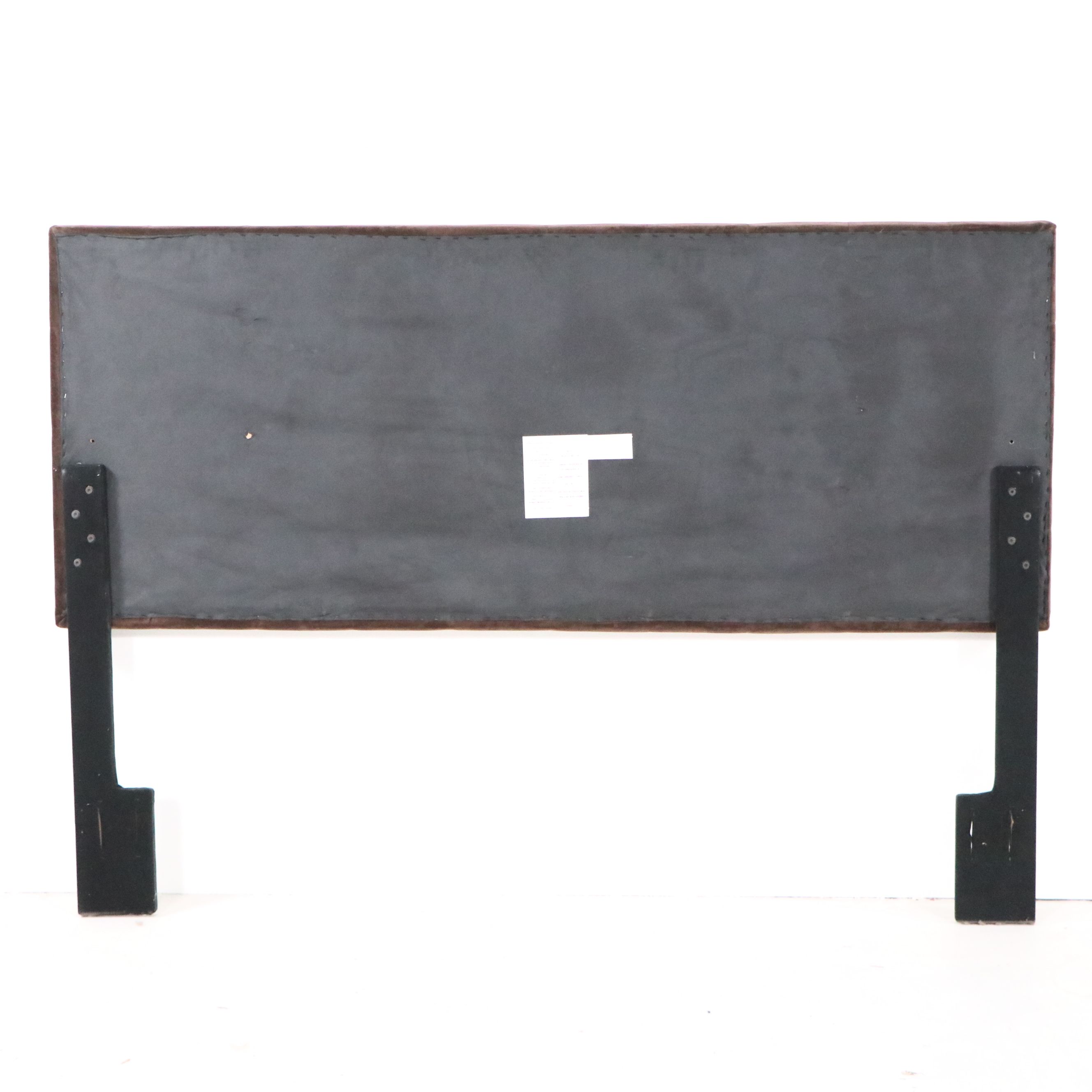 Contemporary Button-Tufted Brown Fabric Upholstered King Size Headboard