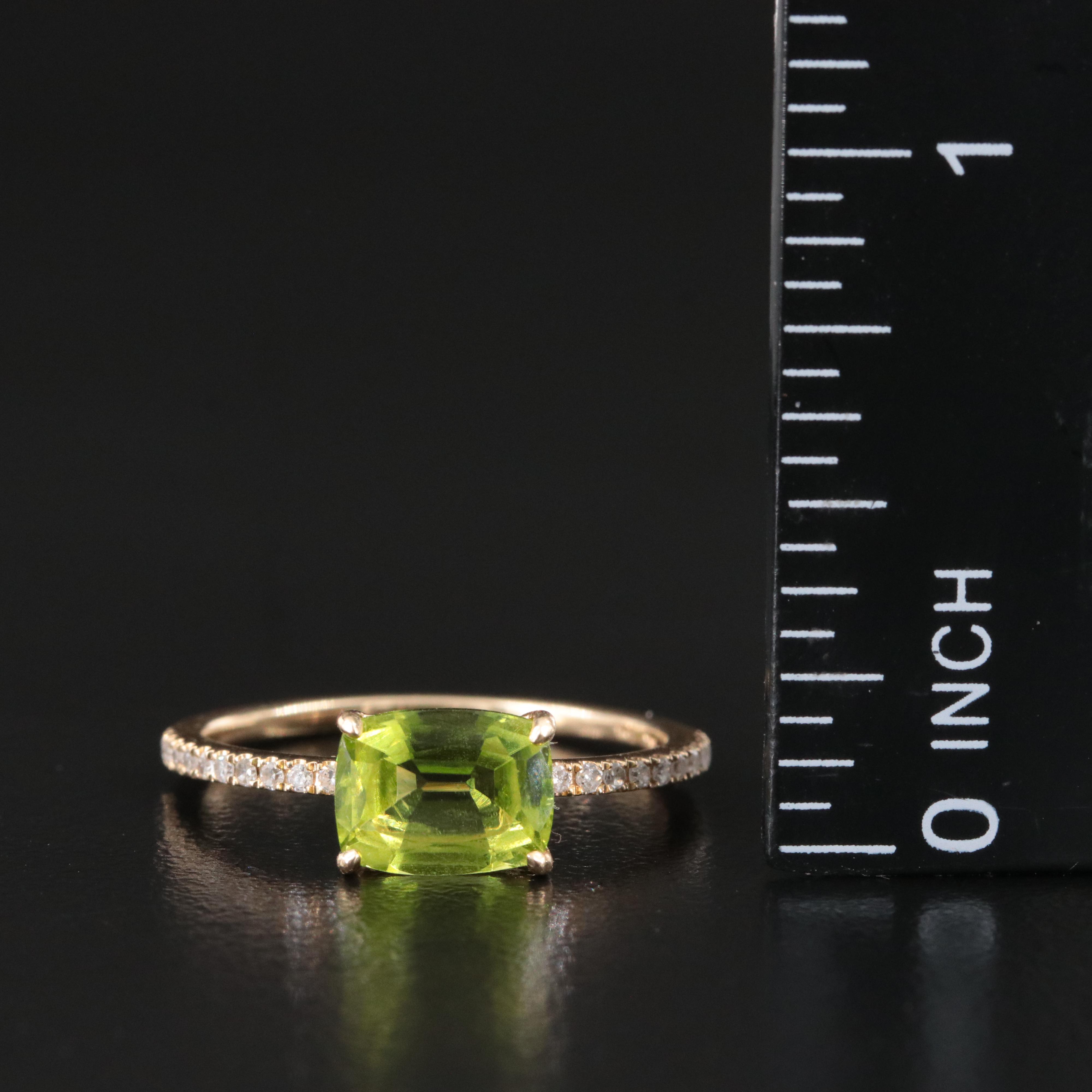14K Peridot and Diamond Ring