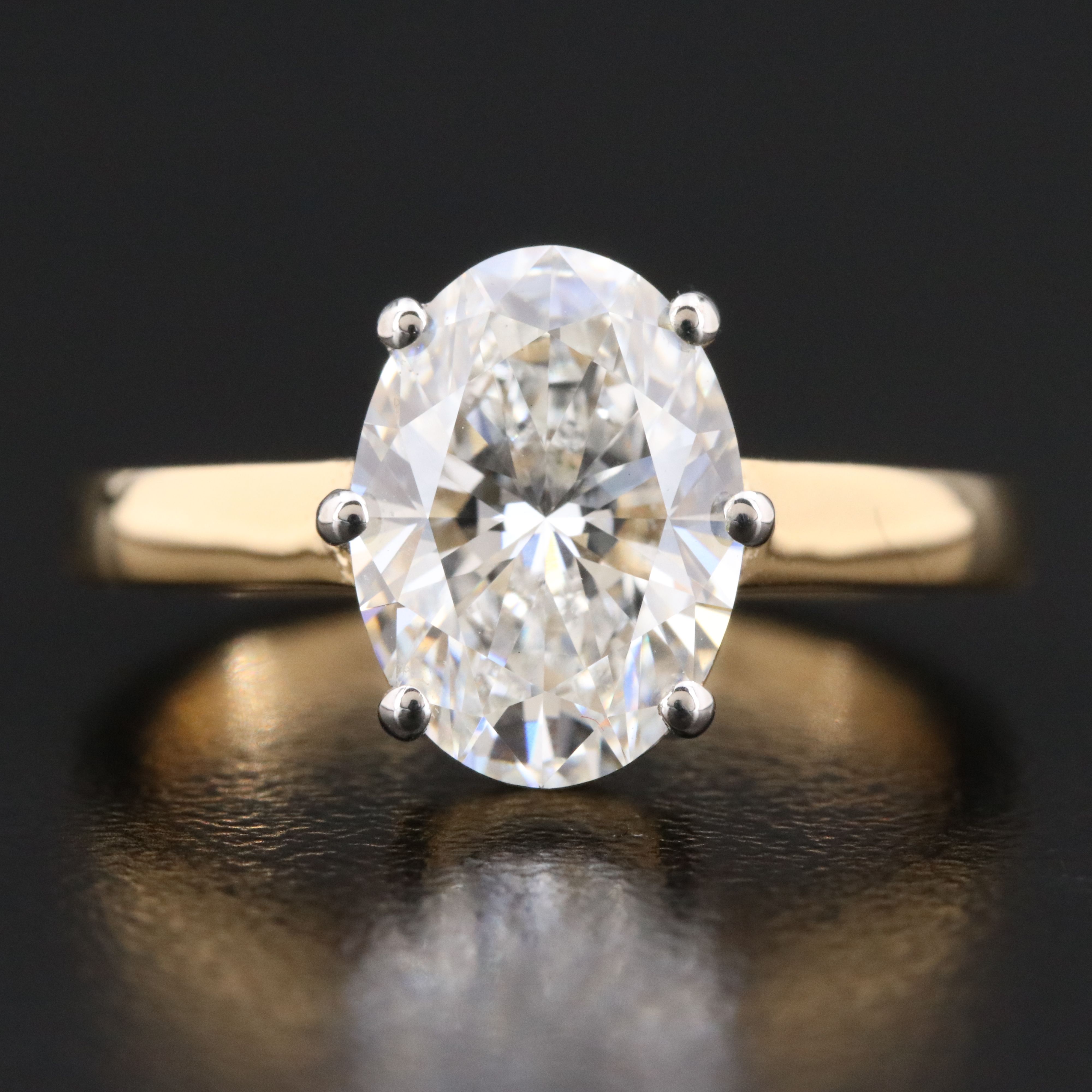 18K 2.59 CT Lab Grown Diamond Solitaire Ring with IGI Report