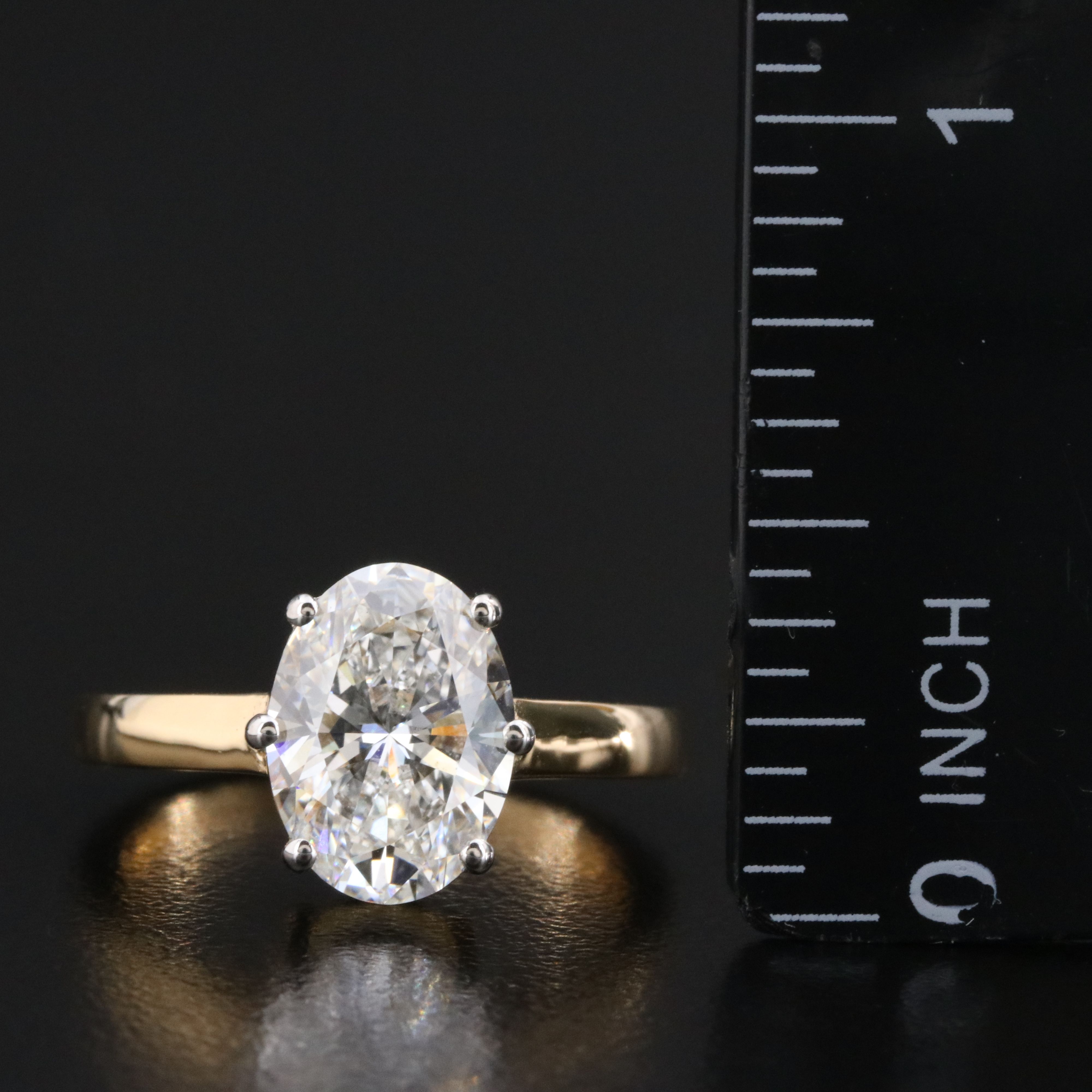 18K 2.59 CT Lab Grown Diamond Solitaire Ring with IGI Report