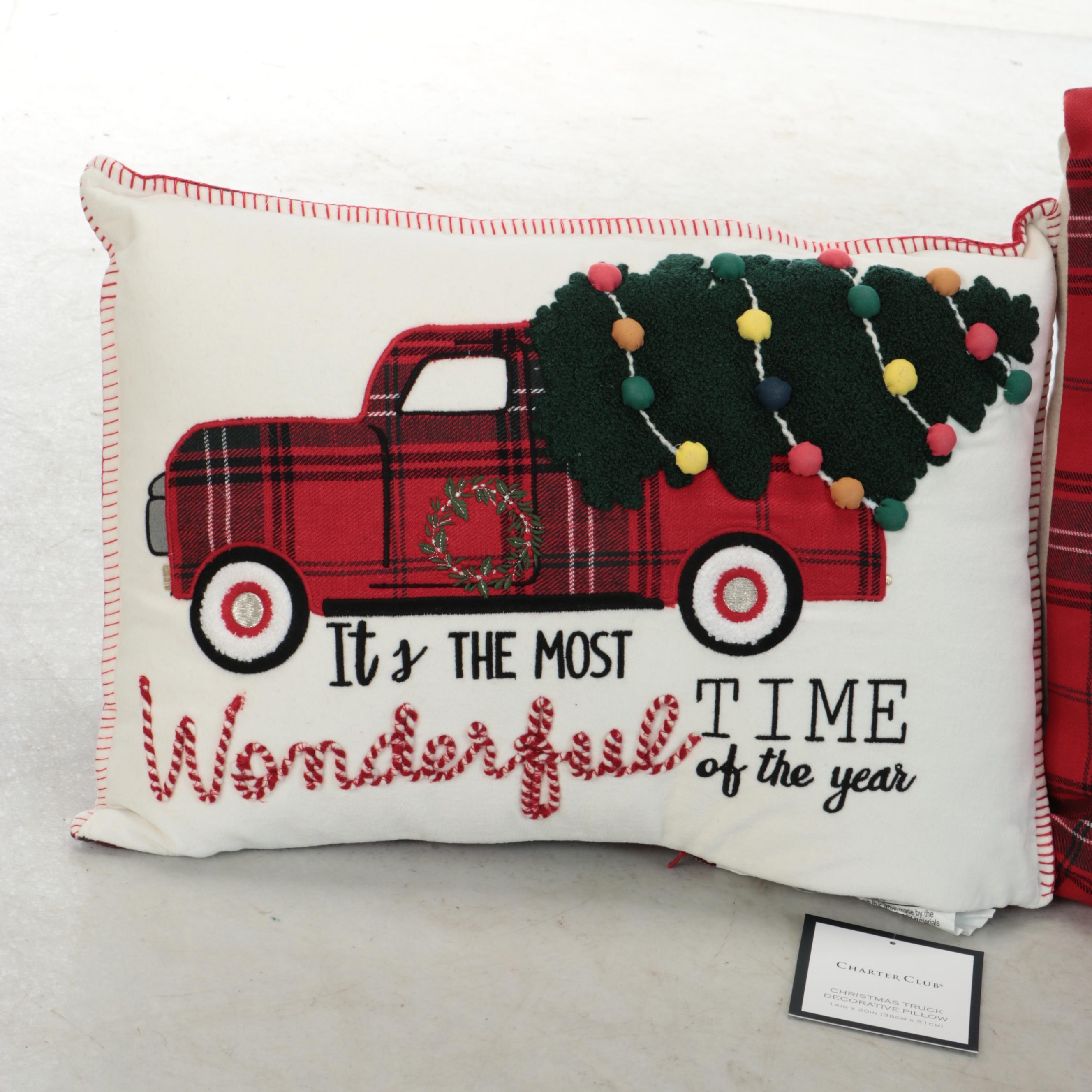 Charter Club and Other Christmas Throw Pillows