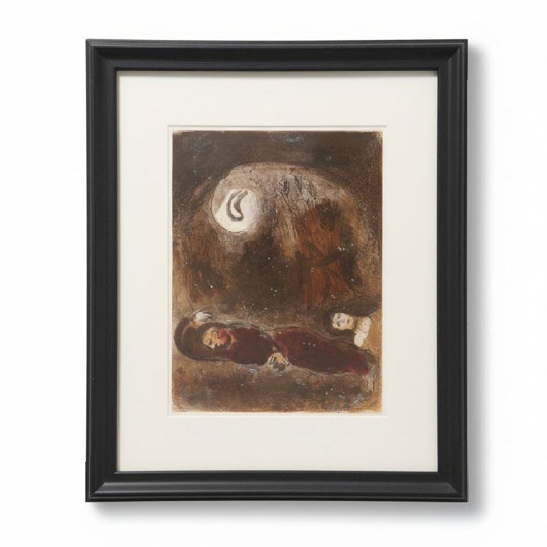 Color Lithograph After Marc Chagall "Ruth aux Pieds de Boaz" for "Verve"