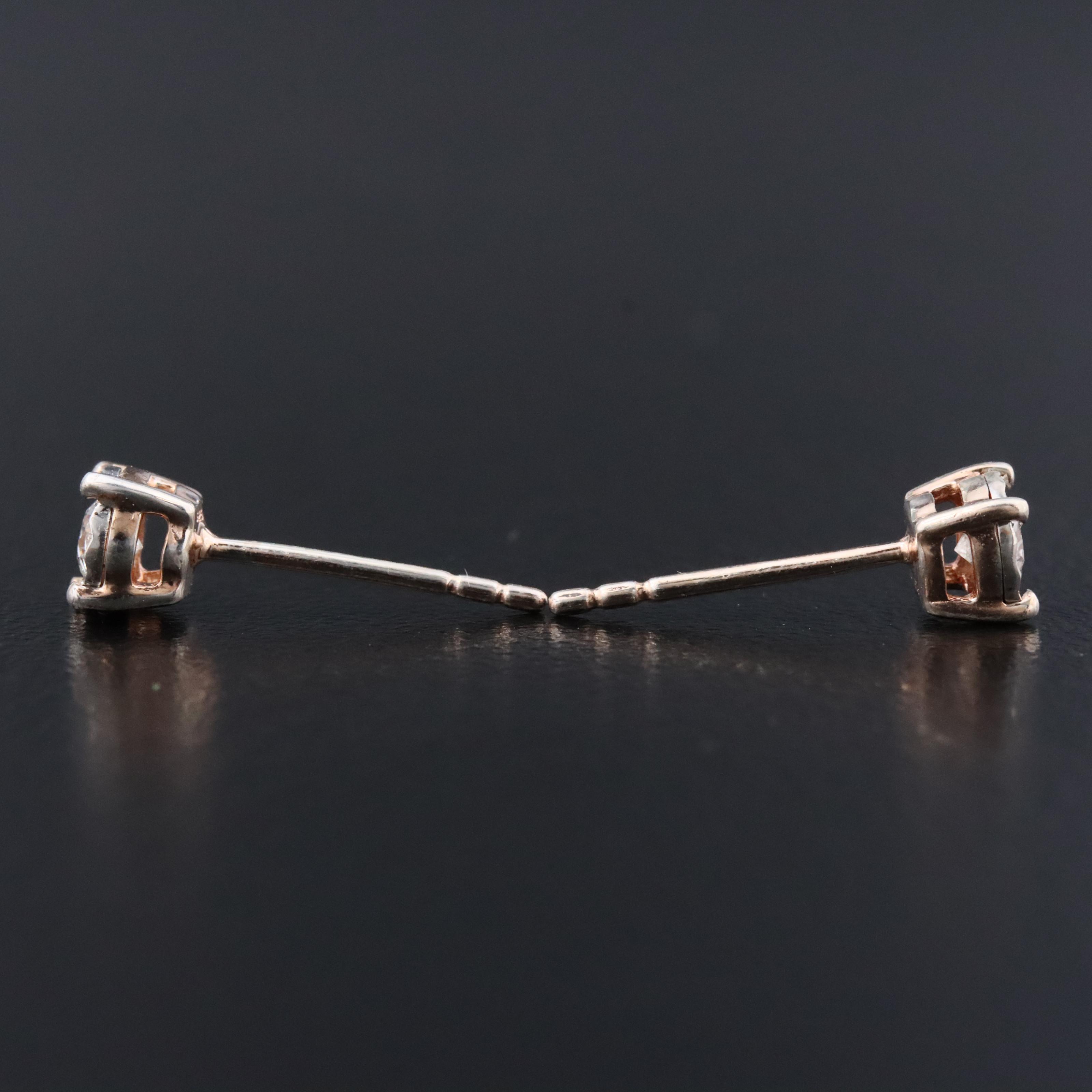 Sterling Diamond Stud Earrings