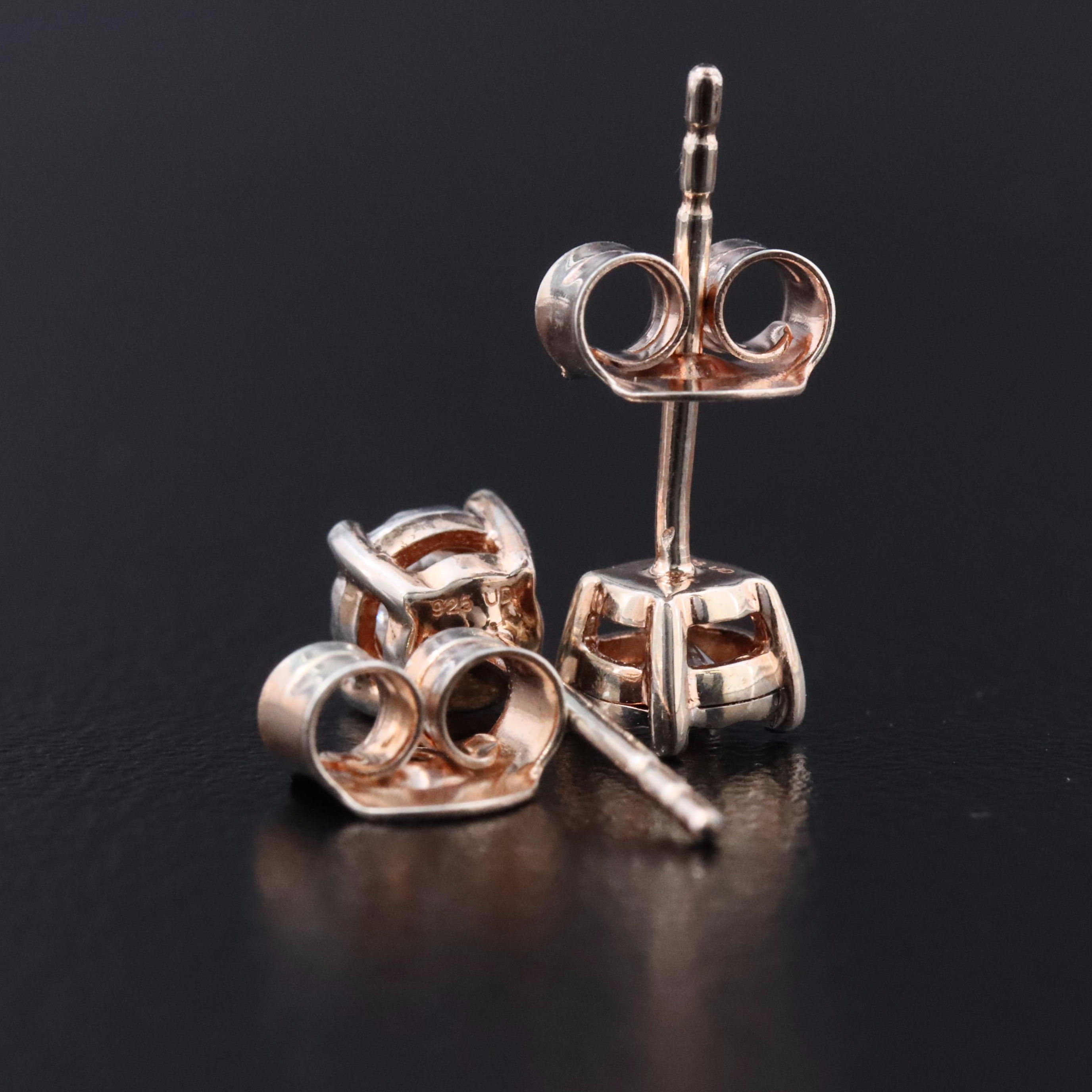 Sterling Diamond Stud Earrings