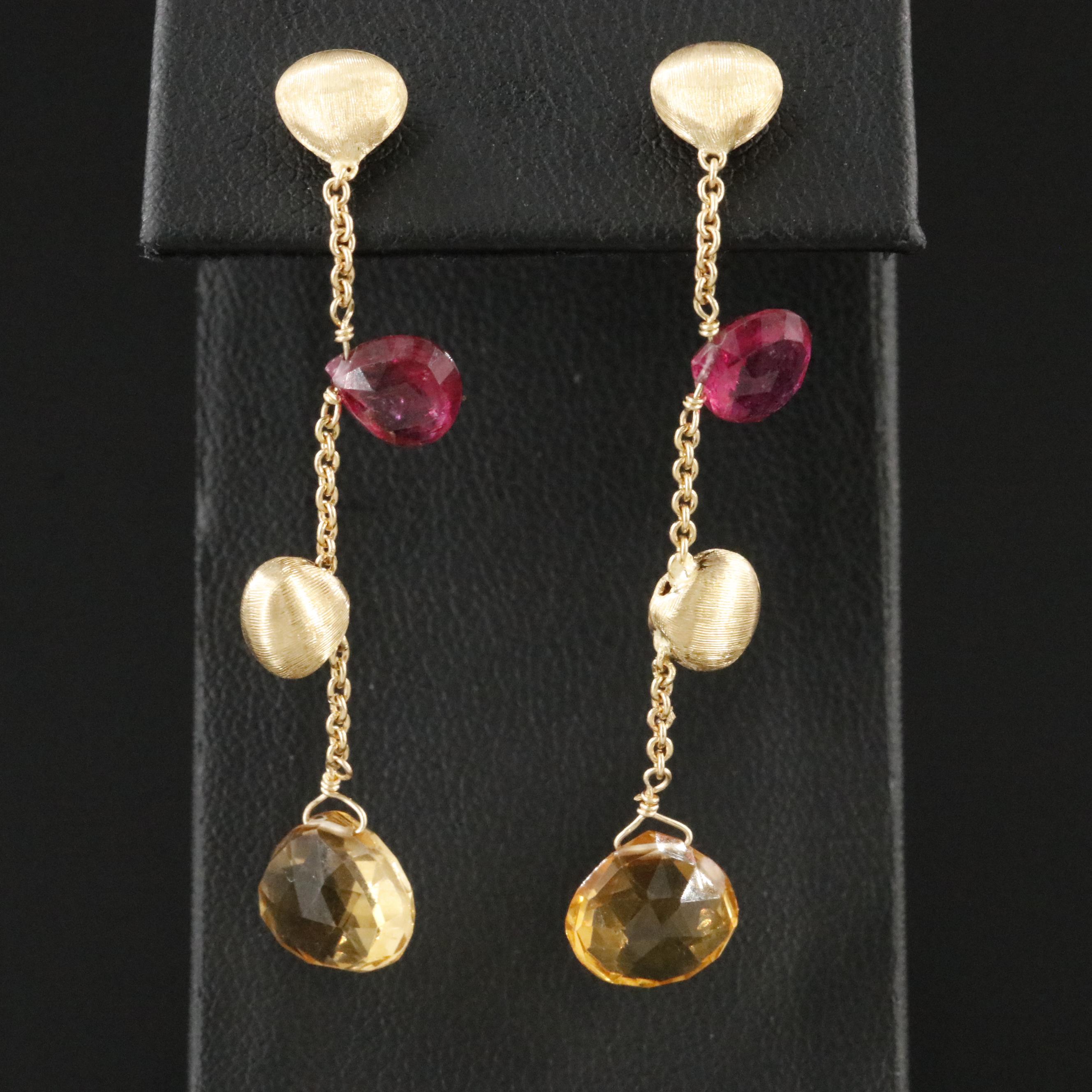 Marco Bicego Paradise 18K Tourmaline and Citrine Drop Earrings
