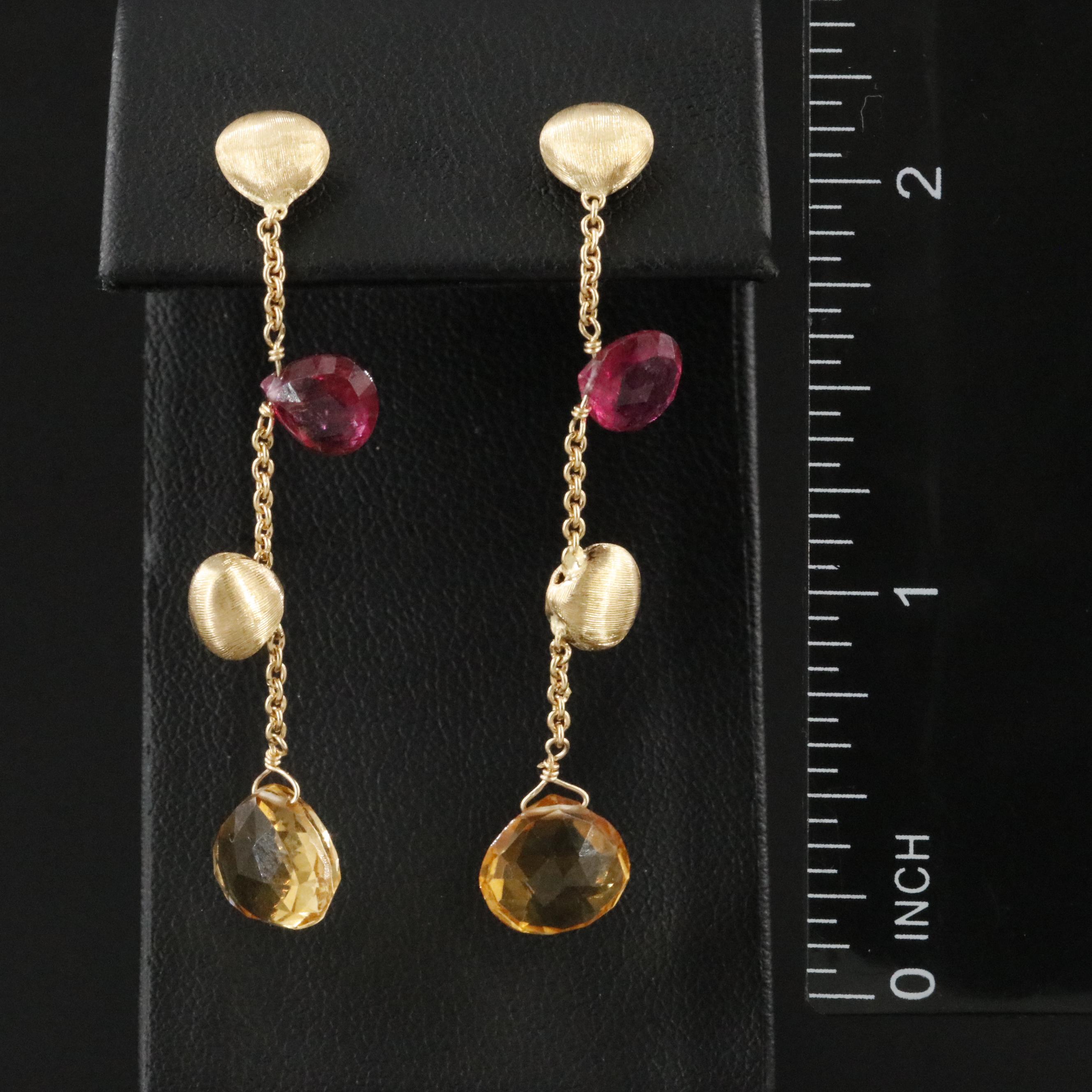 Marco Bicego Paradise 18K Tourmaline and Citrine Drop Earrings