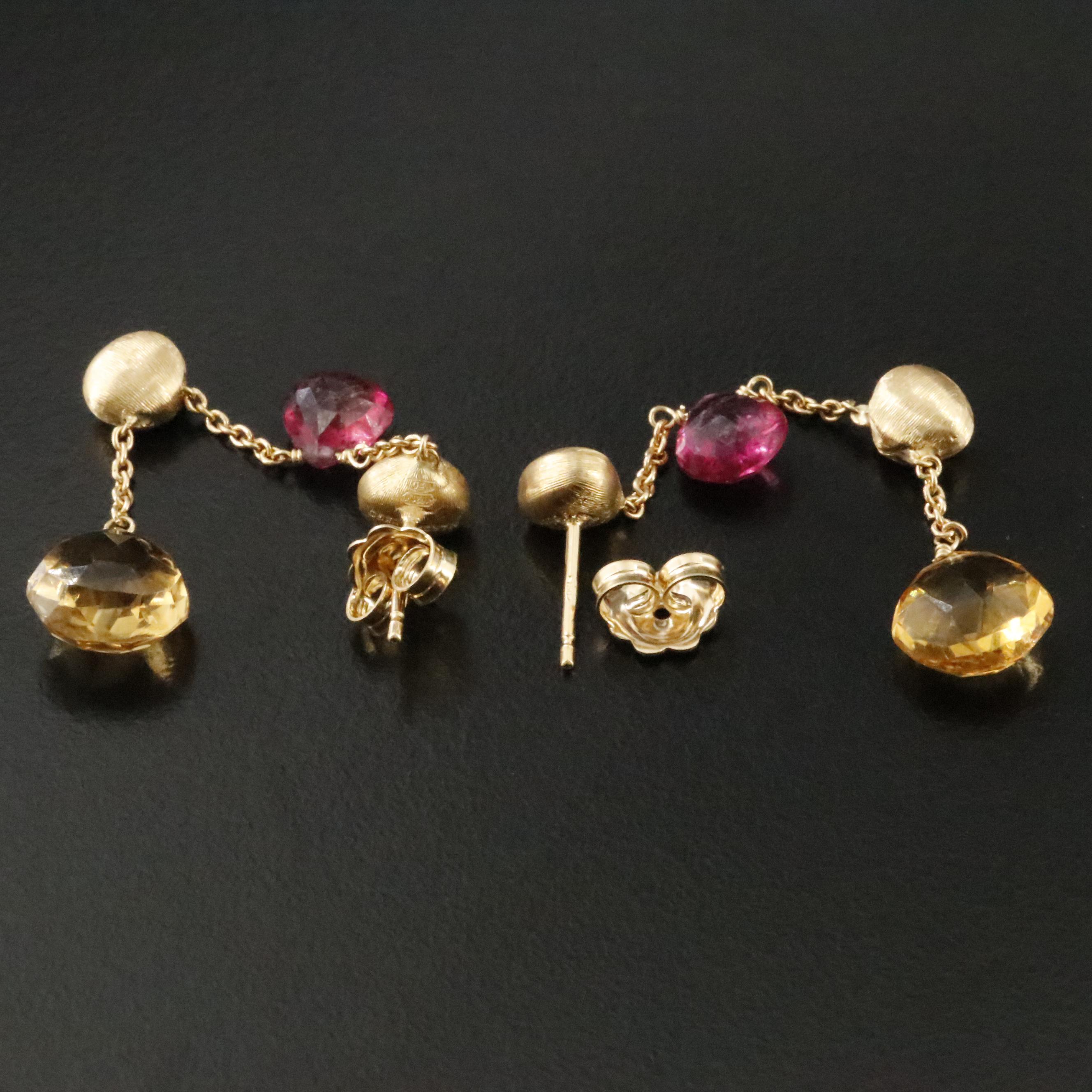 Marco Bicego Paradise 18K Tourmaline and Citrine Drop Earrings