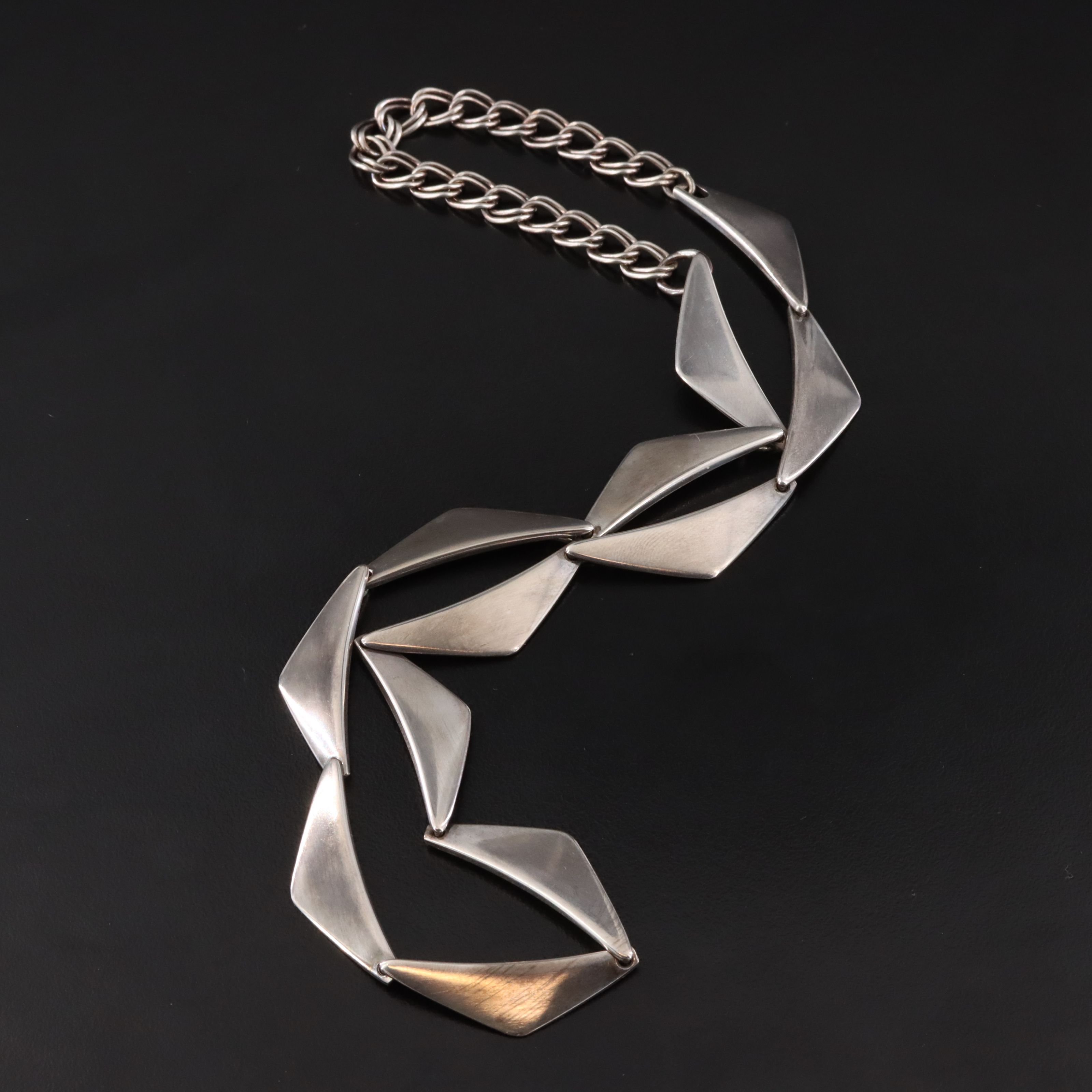 Danish Modernist Bent Gabrielsen for Hans Hansen "Peak" Necklace & Earrings Set