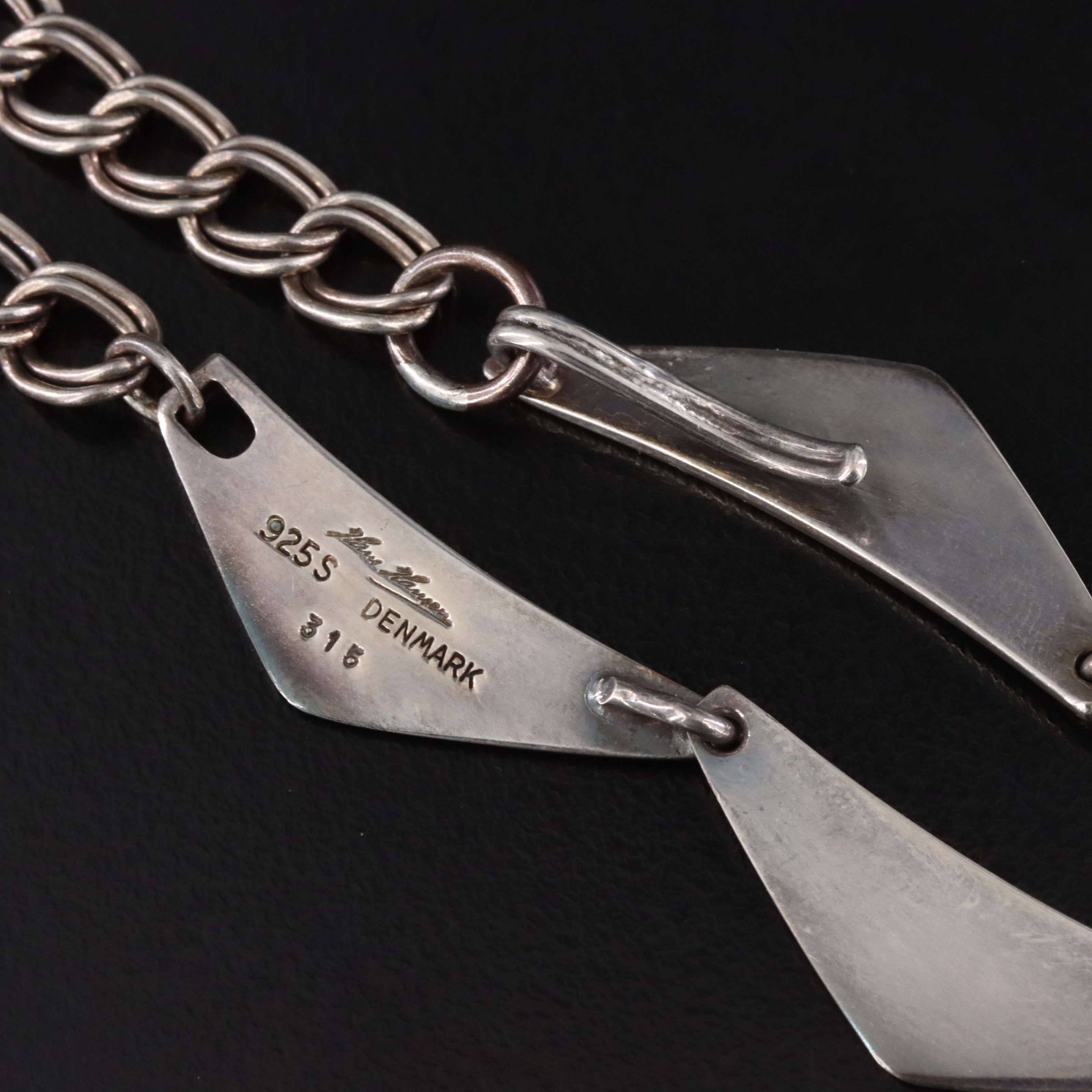 Danish Modernist Bent Gabrielsen for Hans Hansen "Peak" Necklace & Earrings Set