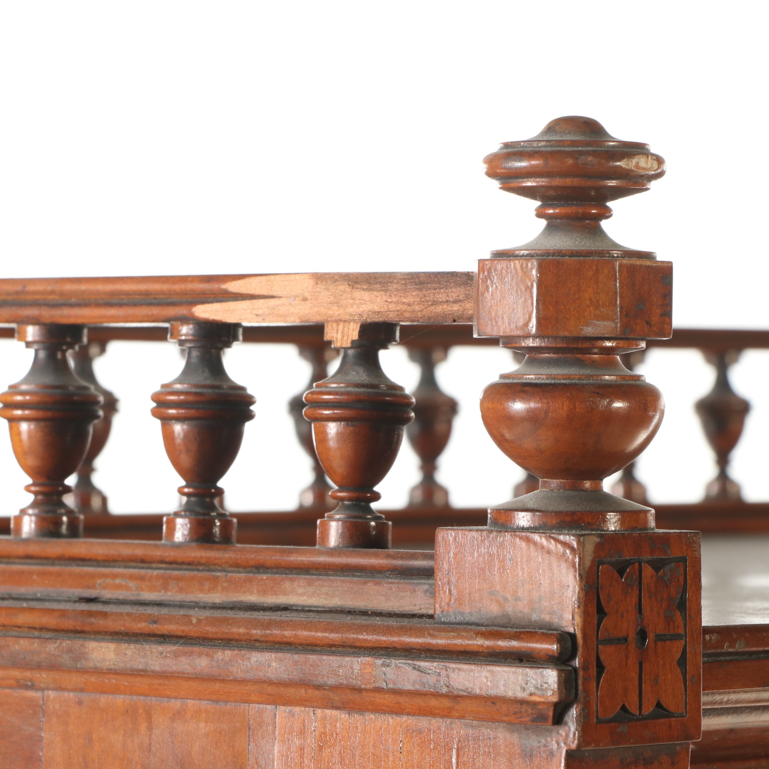 American Eastlake Walnut Two-Door Bookcase, Late 19th Century