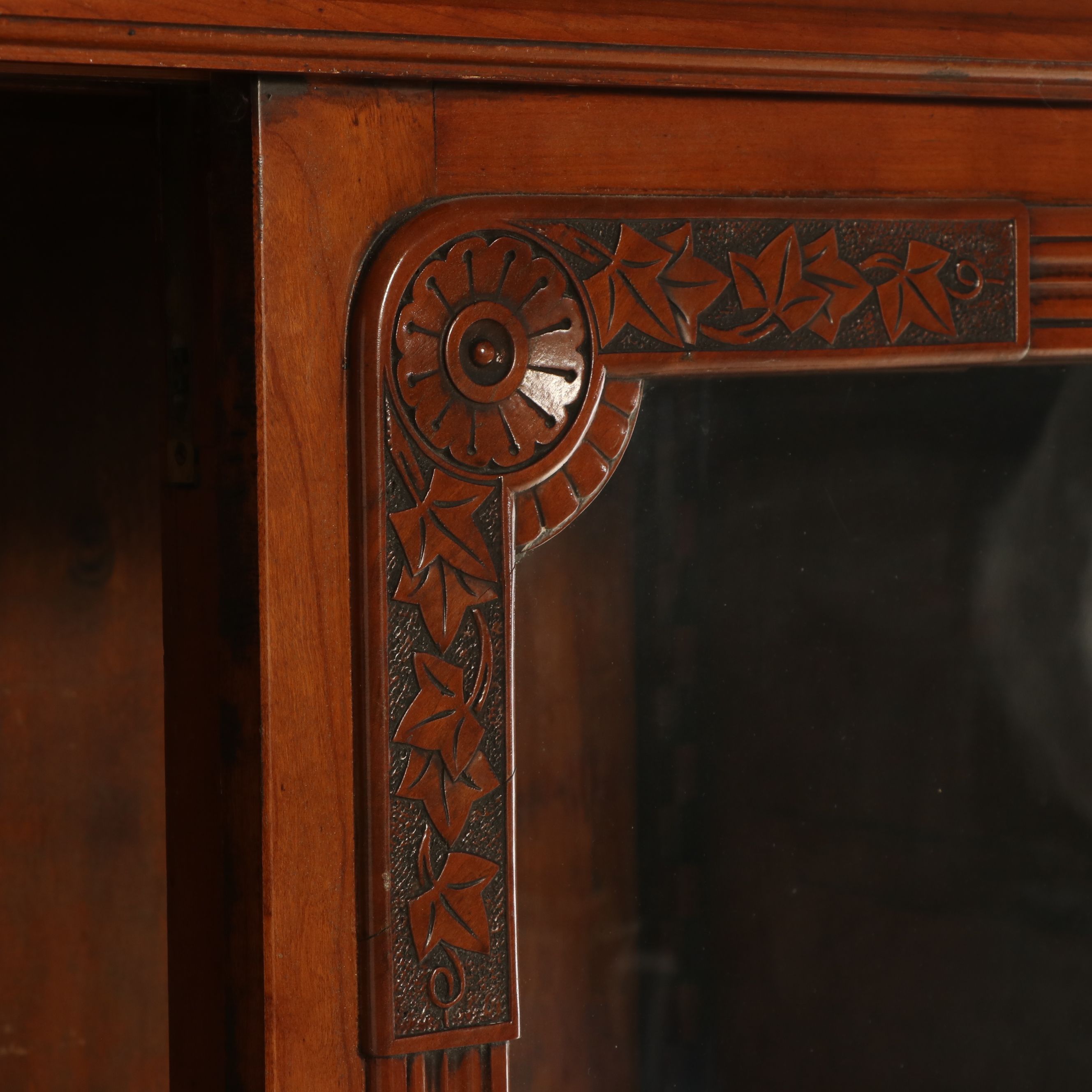 American Eastlake Walnut Two-Door Bookcase, Late 19th Century
