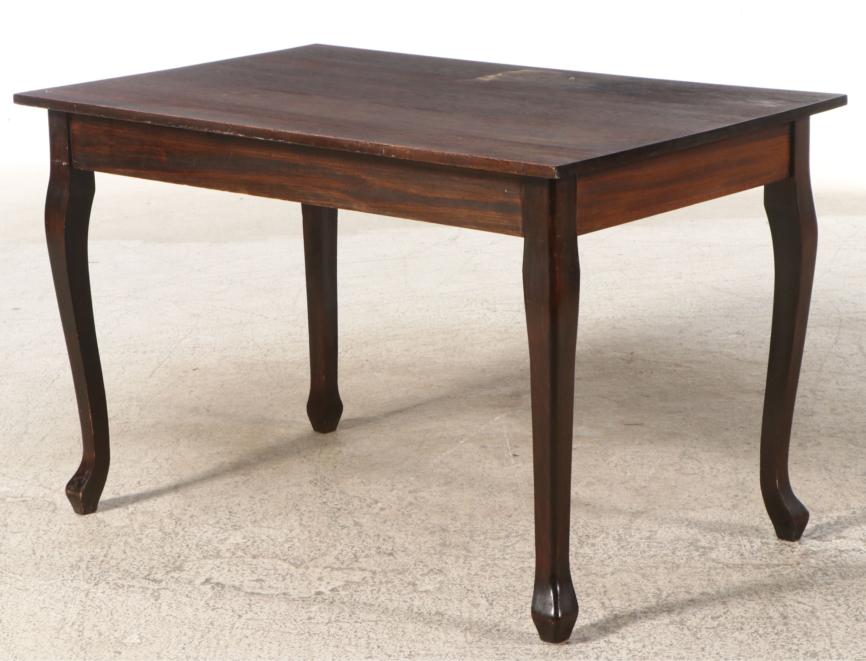 French Style Stained Hardwood Library Table, 20th Century