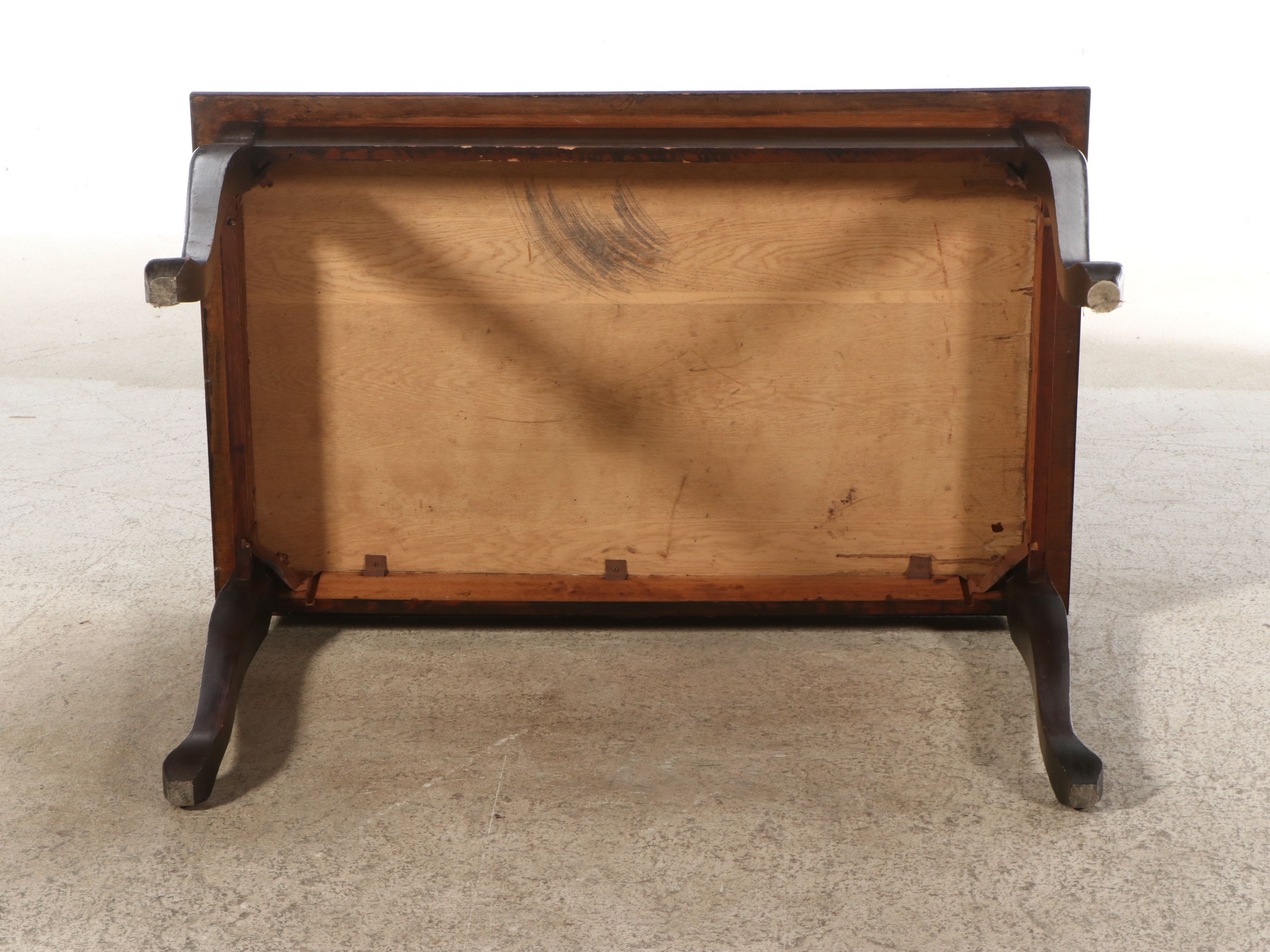 French Style Stained Hardwood Library Table, 20th Century
