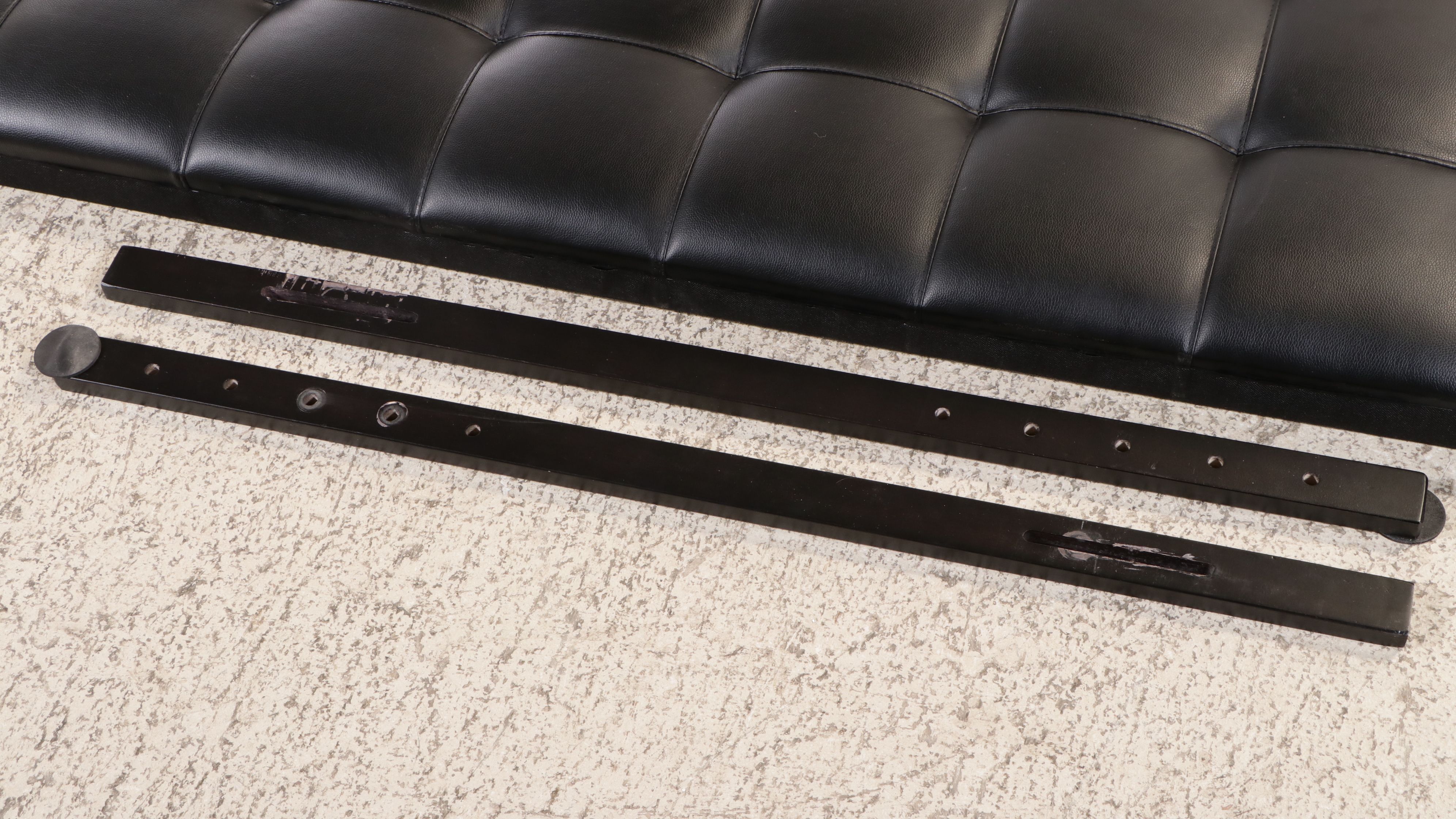 Contemporary Scalloped Headboard with Tufted Upholstered Footboard