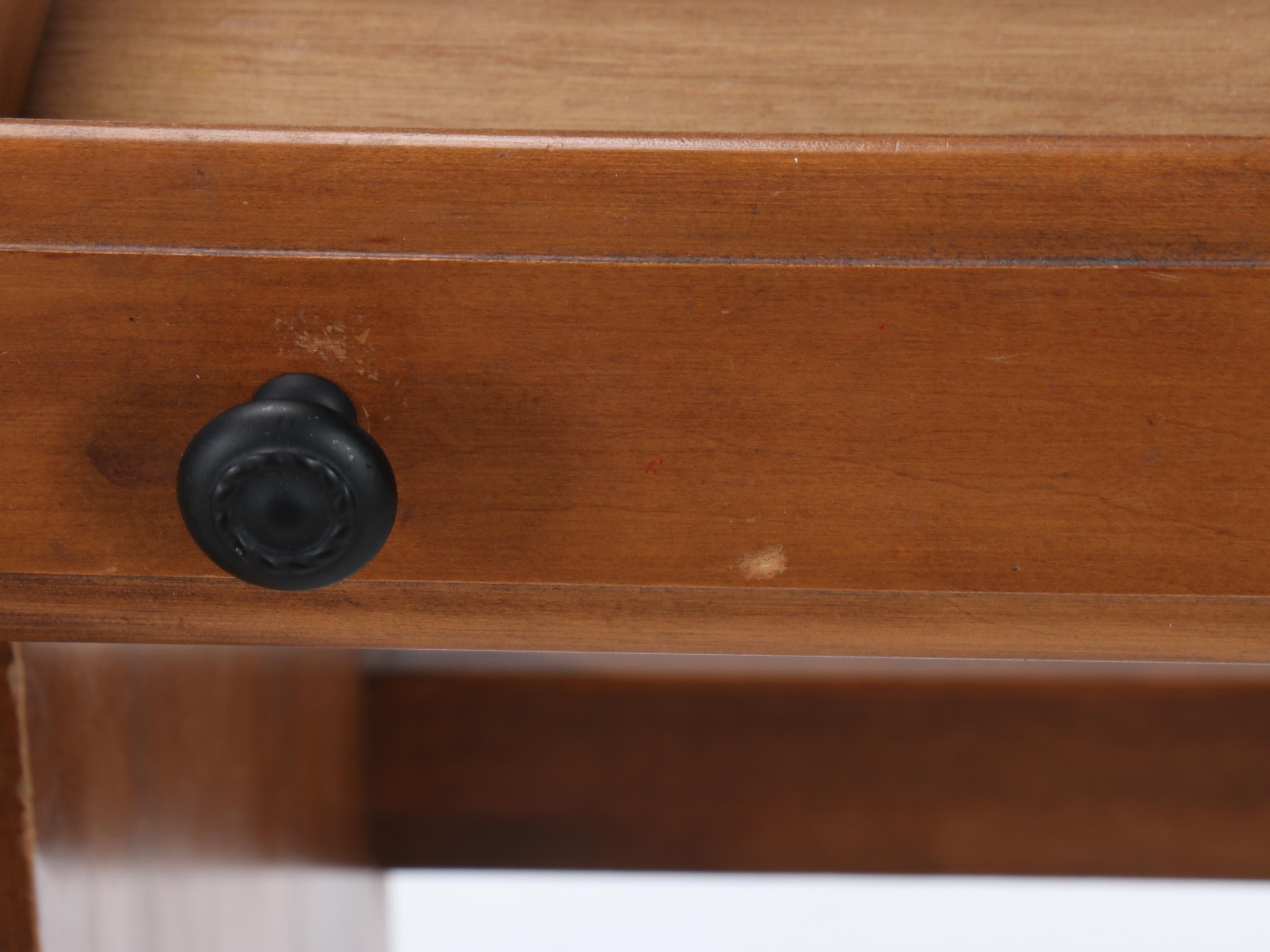 Americana Style Maple Bedroom Desk and Chair, Mid-20th Century
