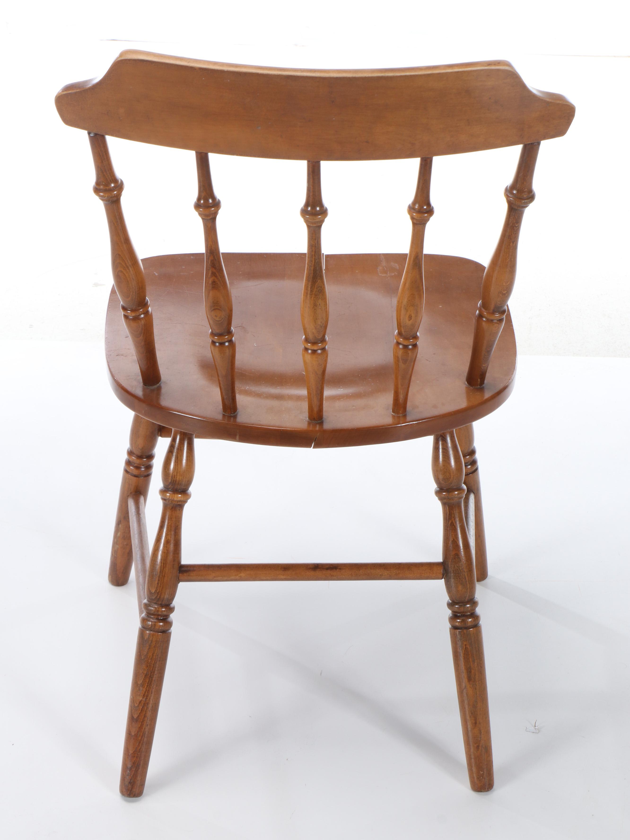 Americana Style Maple Bedroom Desk and Chair, Mid-20th Century