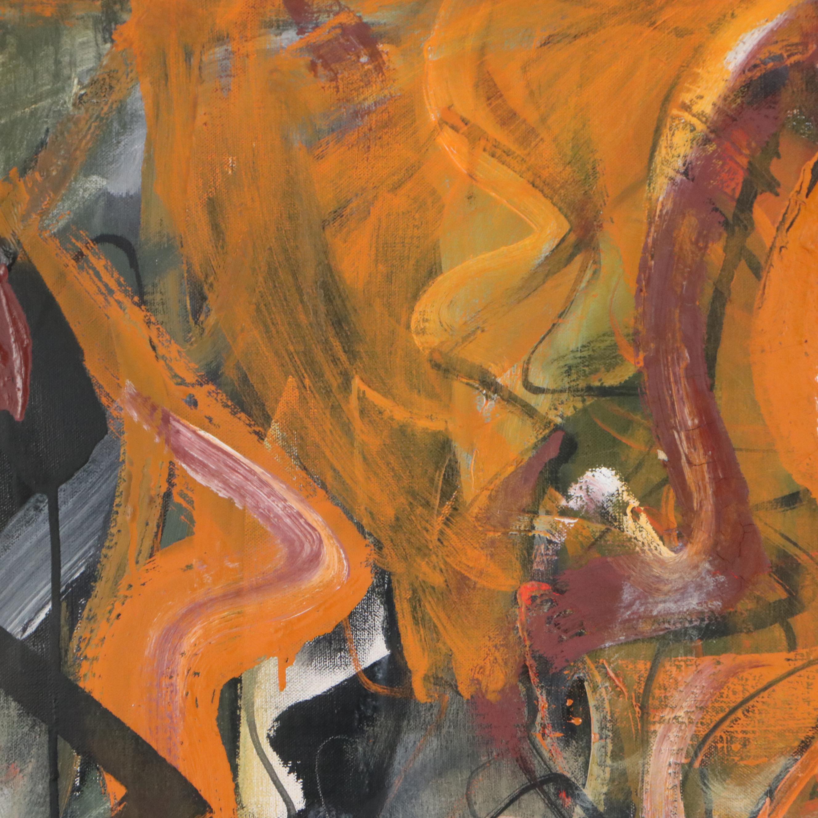 Byron Browne Oil Painting "Woman With Palette," 1957