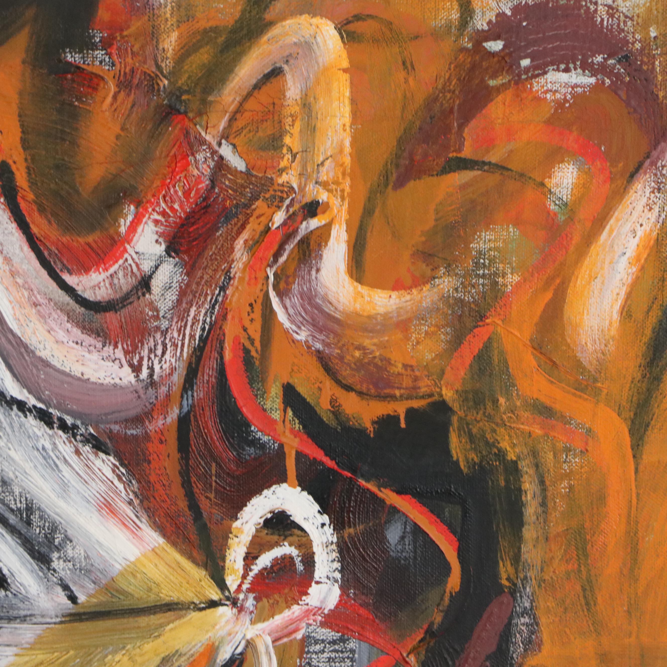 Byron Browne Oil Painting "Woman With Palette," 1957