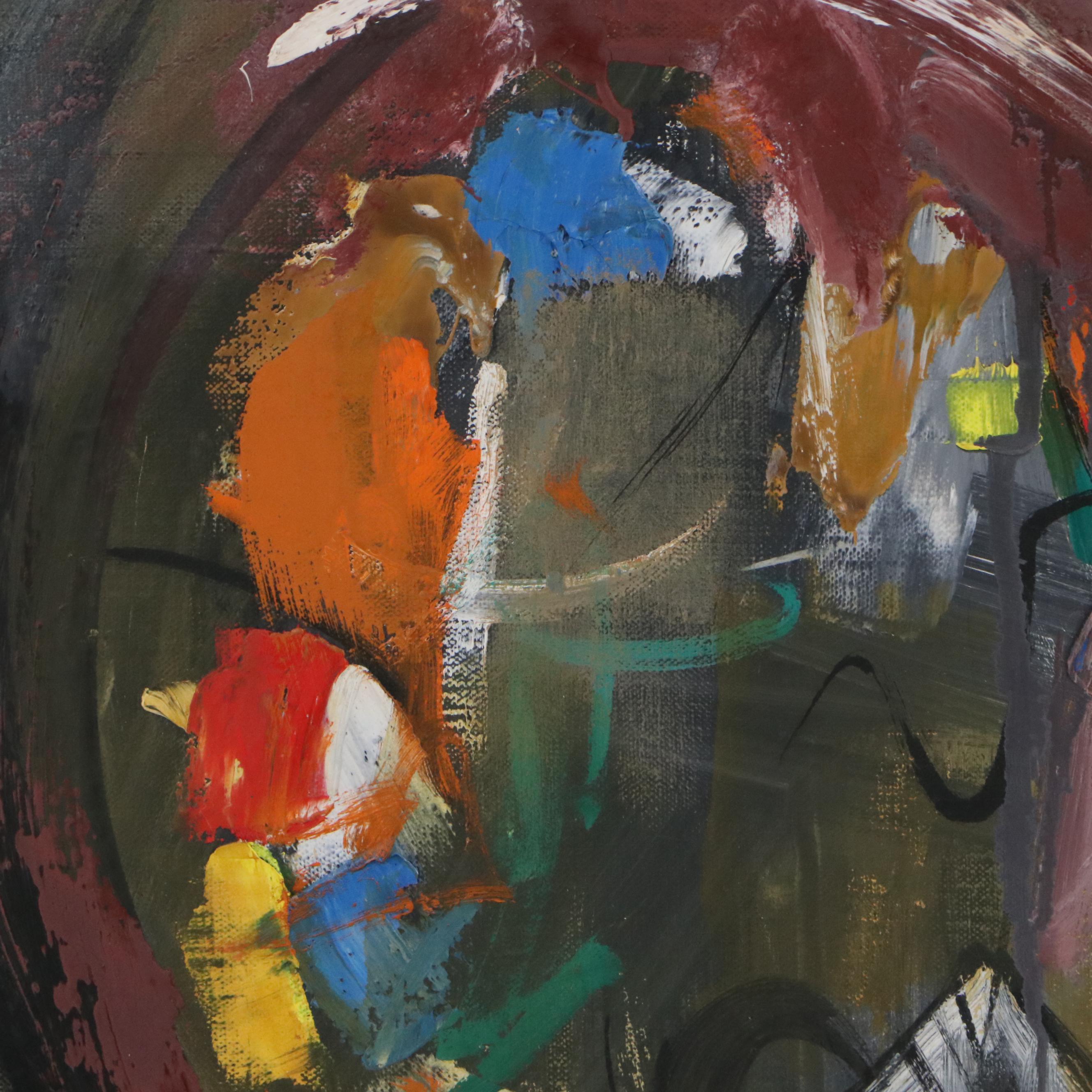 Byron Browne Oil Painting "Woman With Palette," 1957