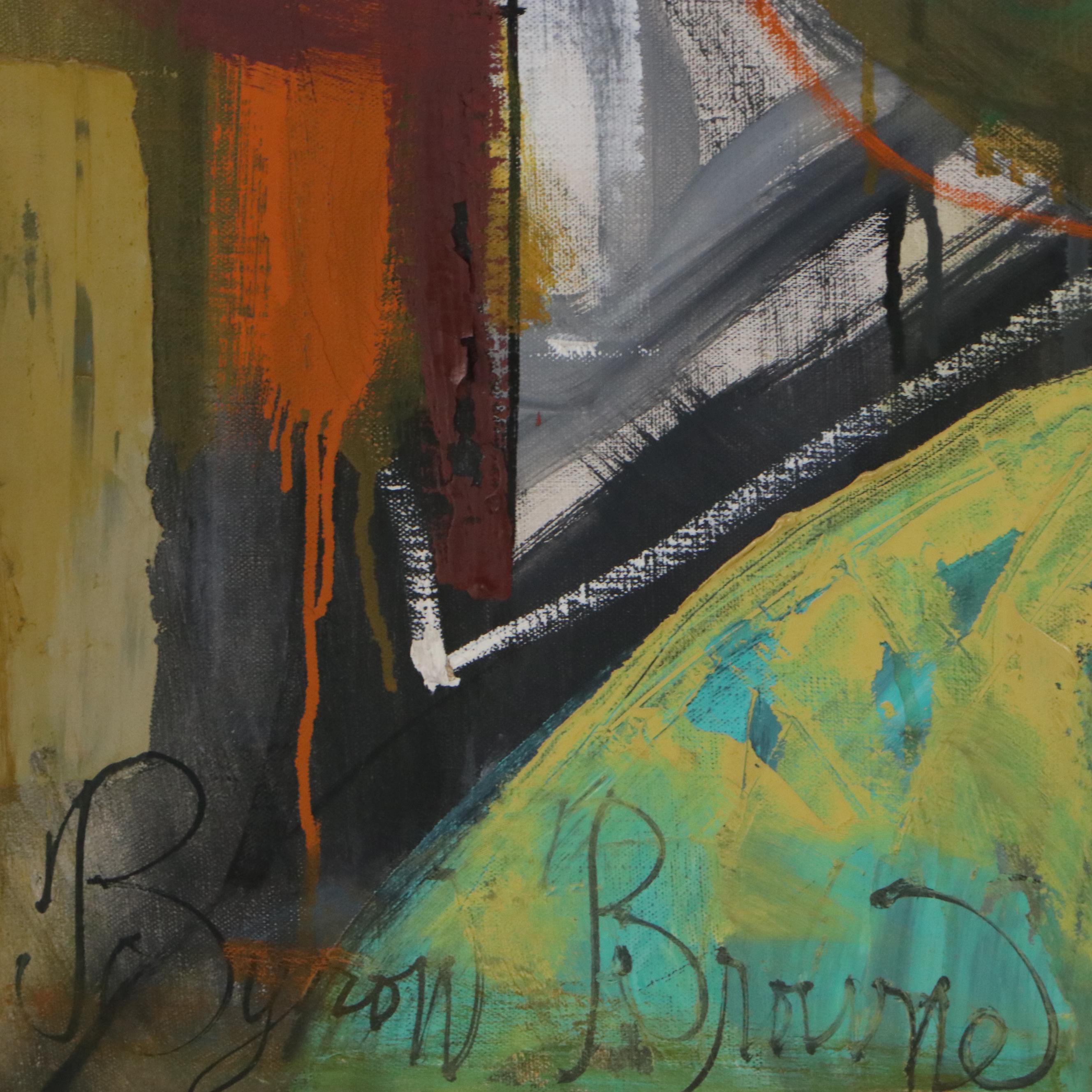 Byron Browne Oil Painting "Woman With Palette," 1957