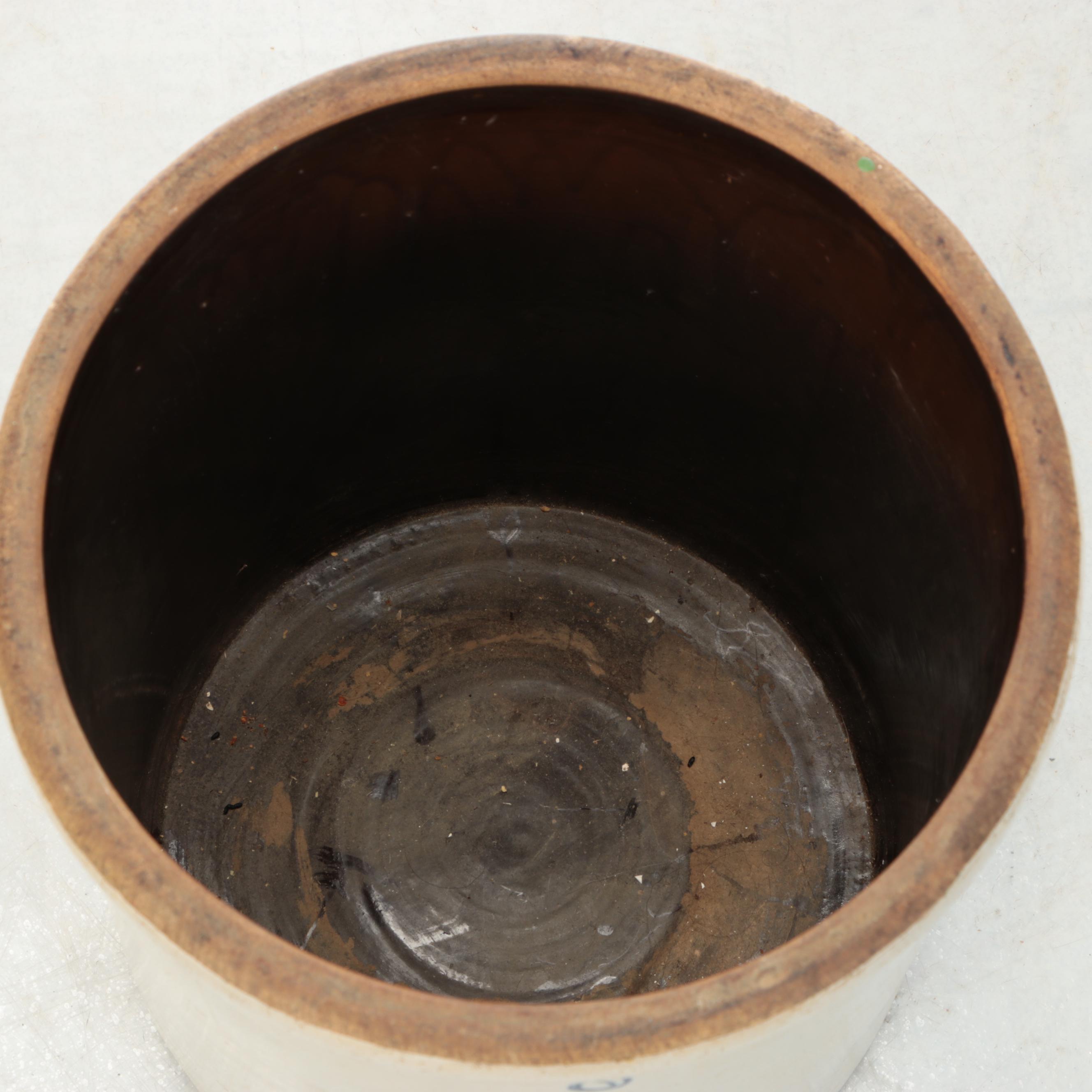 8 Gallon Glazed Stoneware Crock, Late 19th/Early 20th Century