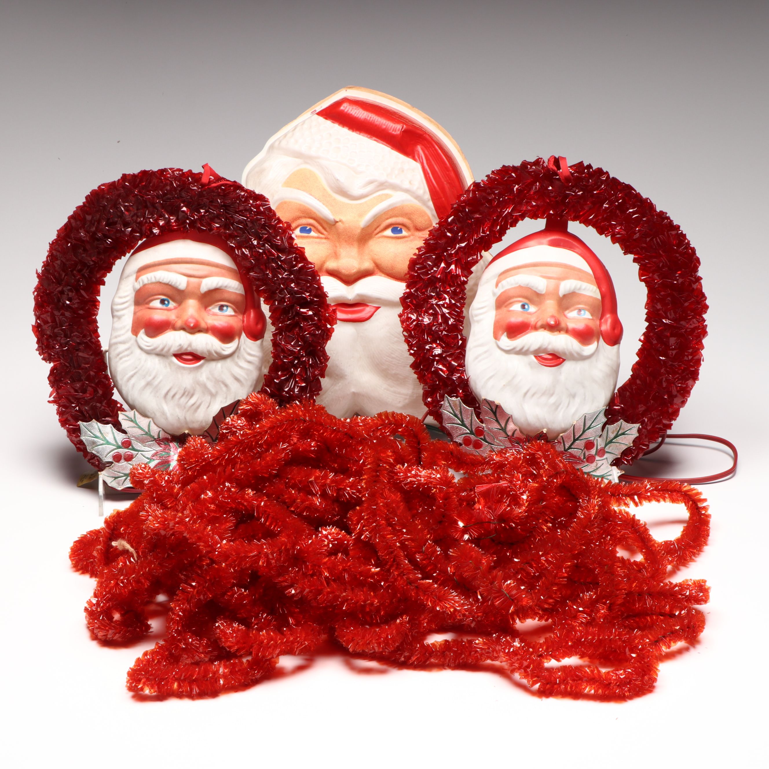 Santa Claus Figure Lights with Cellophane Garland