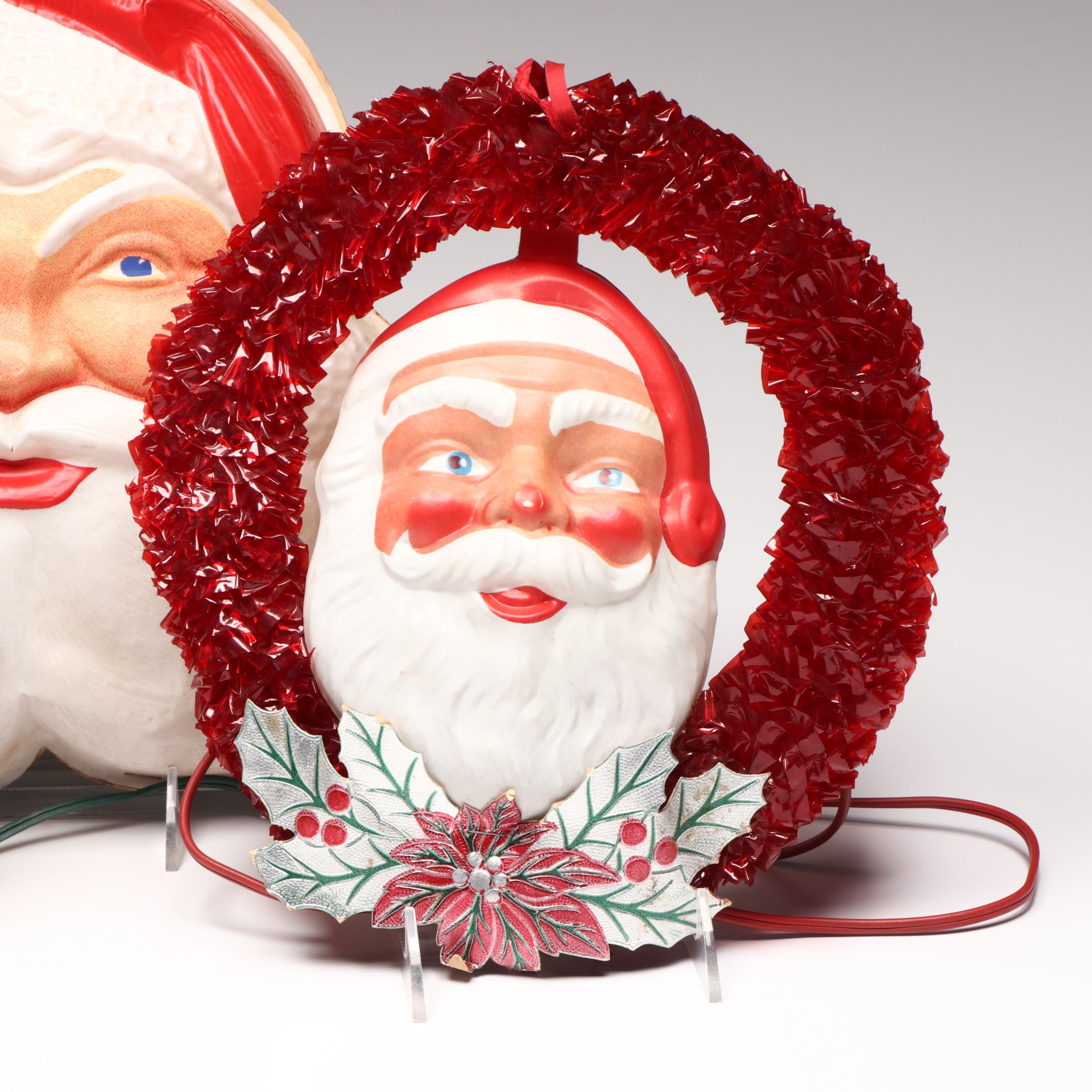 Santa Claus Figure Lights with Cellophane Garland