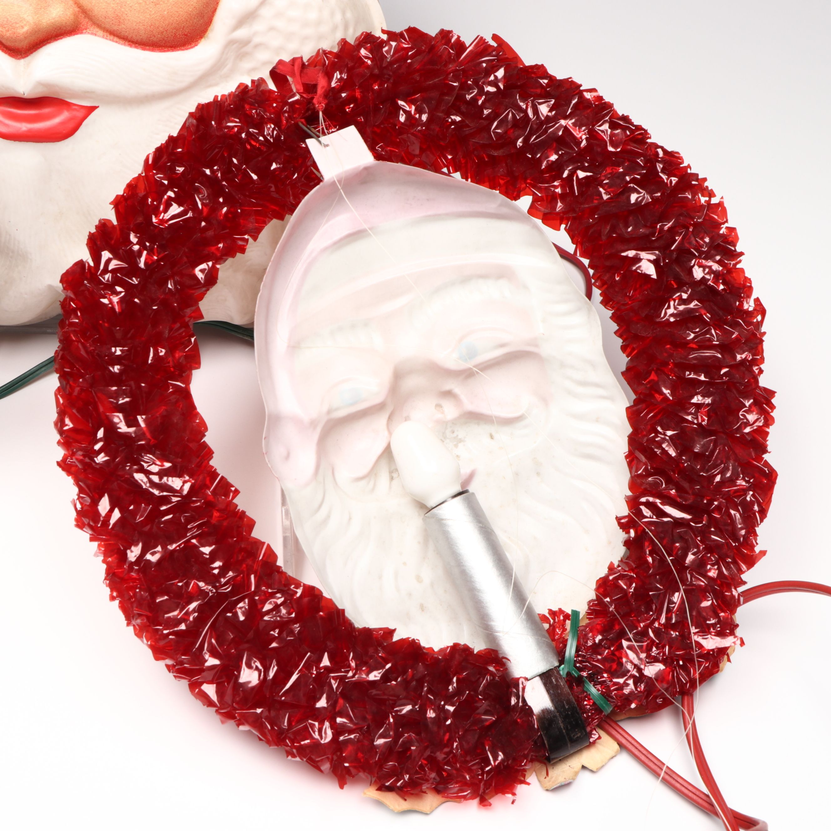 Santa Claus Figure Lights with Cellophane Garland