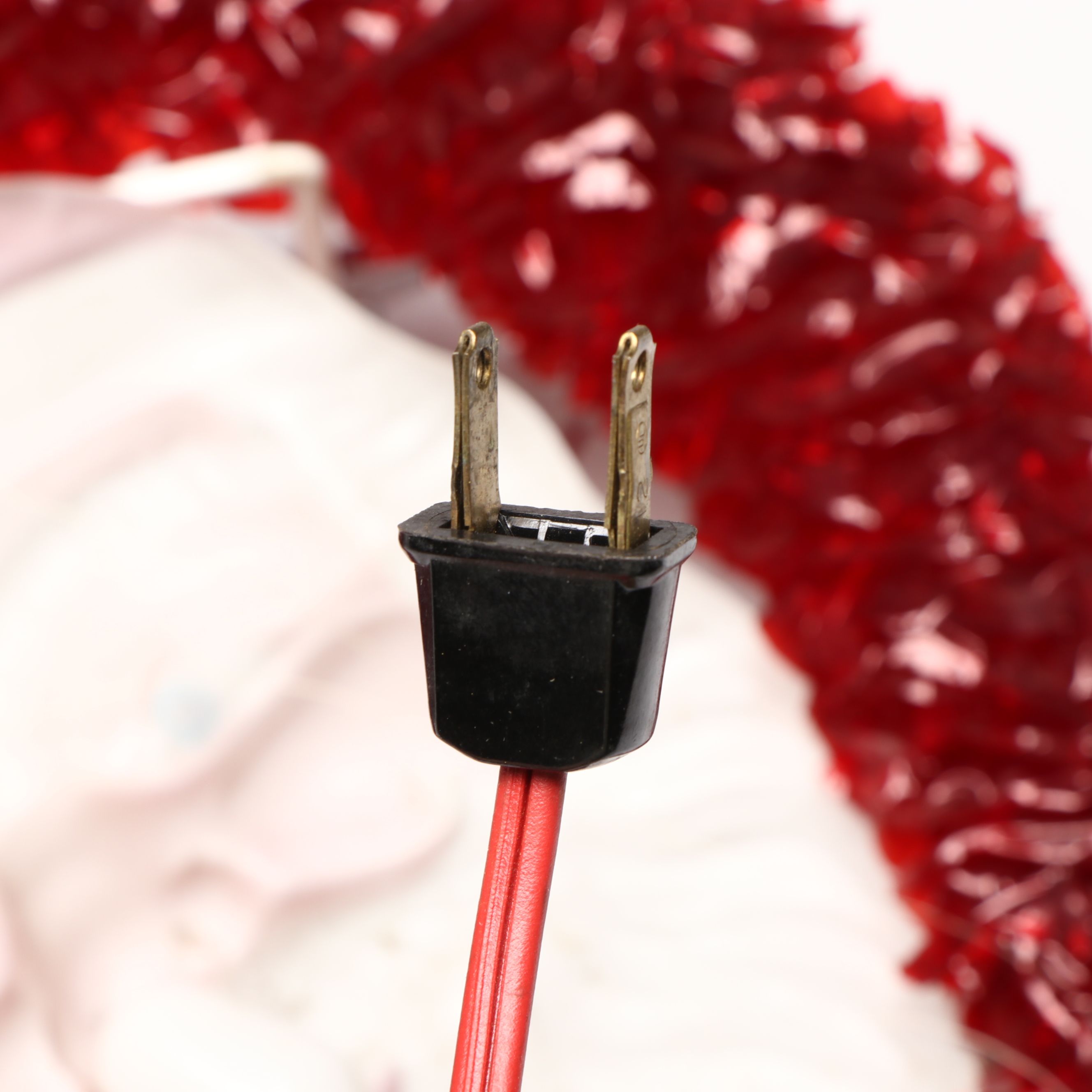 Santa Claus Figure Lights with Cellophane Garland