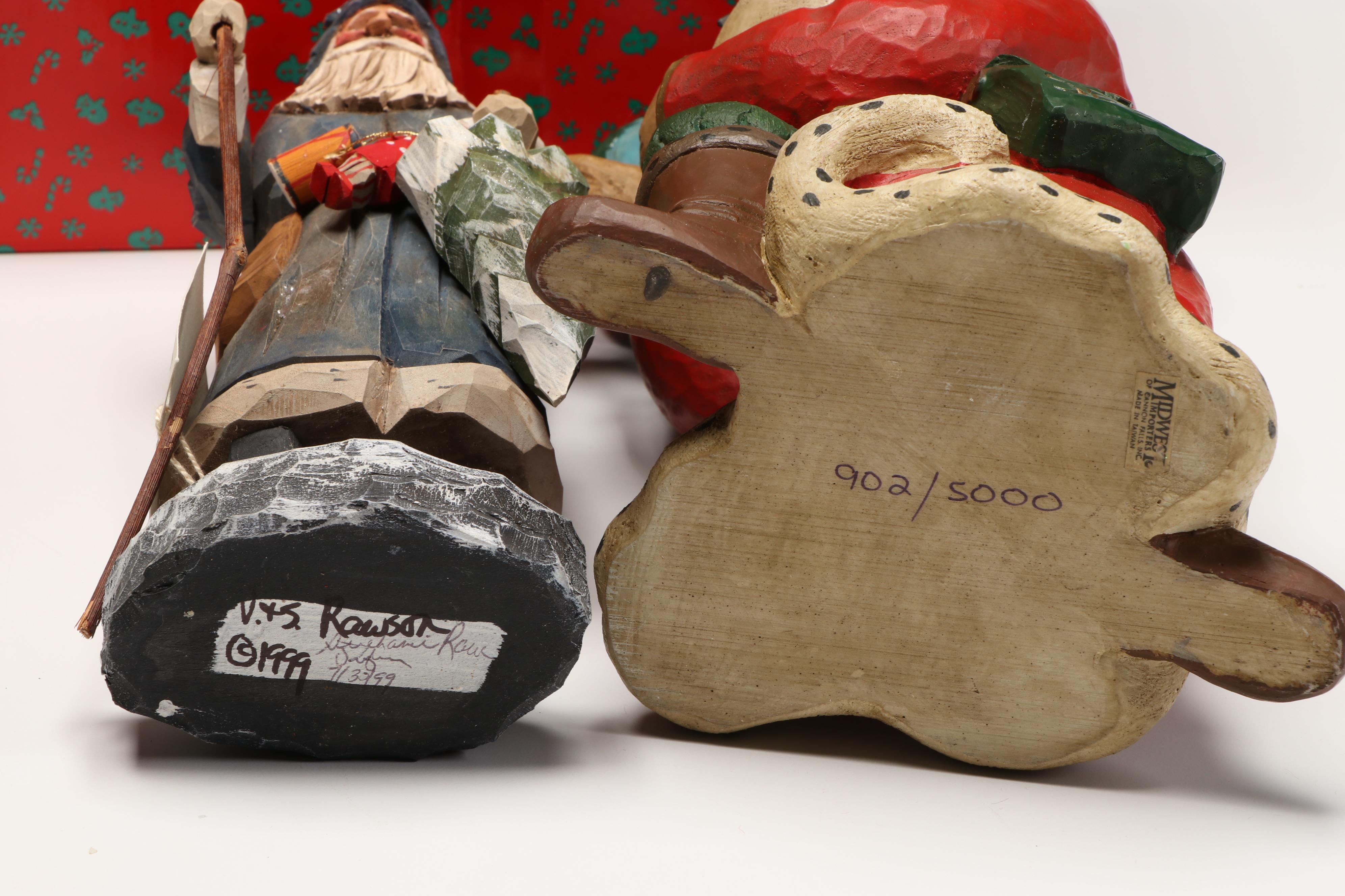 The Whimsical Whittler "Peddler Santa" Hand-Carved Wood Santa and More