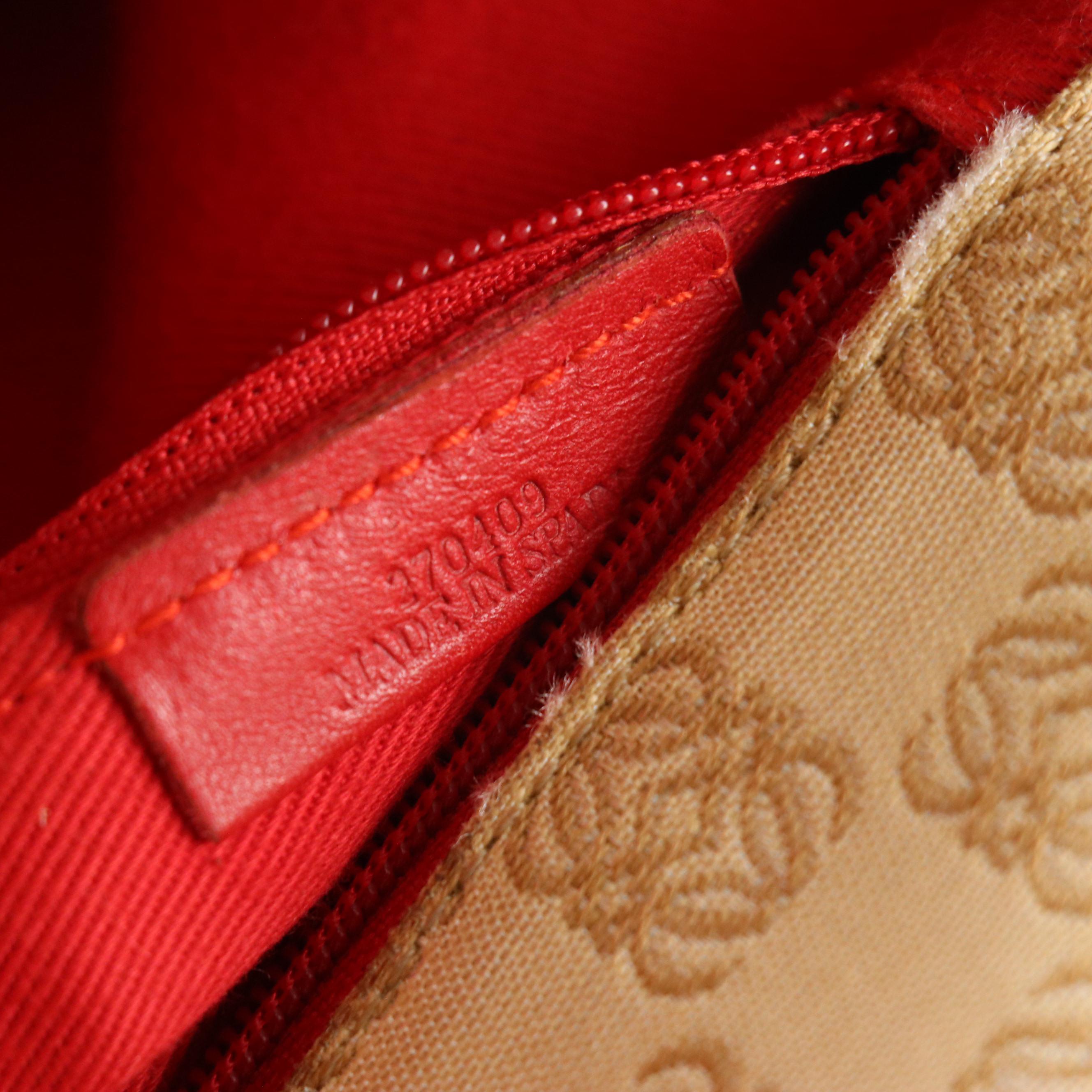 Loewe Anagram Jacquard Canvas Tote Bag with Striped Detail and Leather Trim