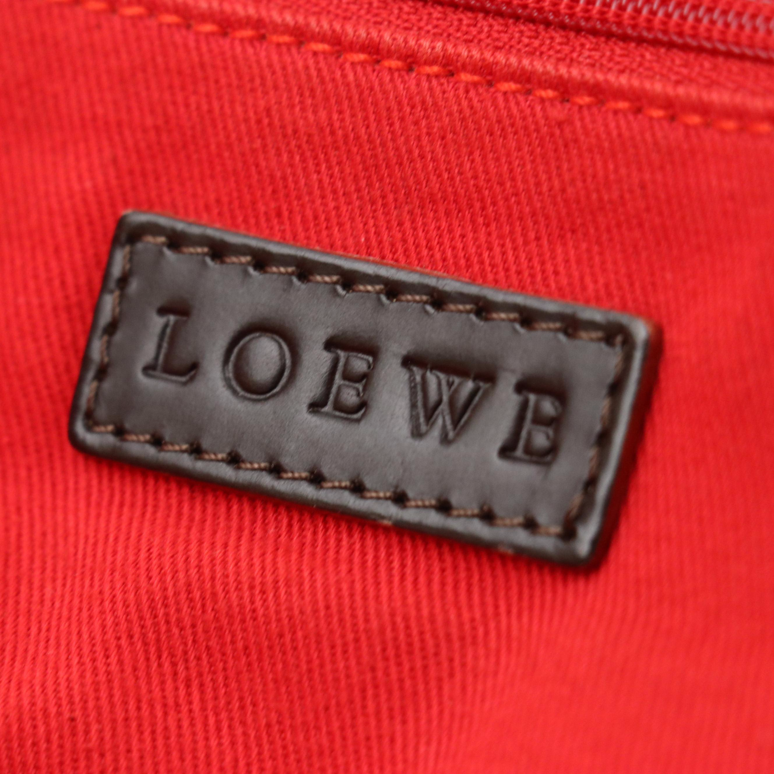 Loewe Anagram Jacquard Canvas Tote Bag with Striped Detail and Leather Trim