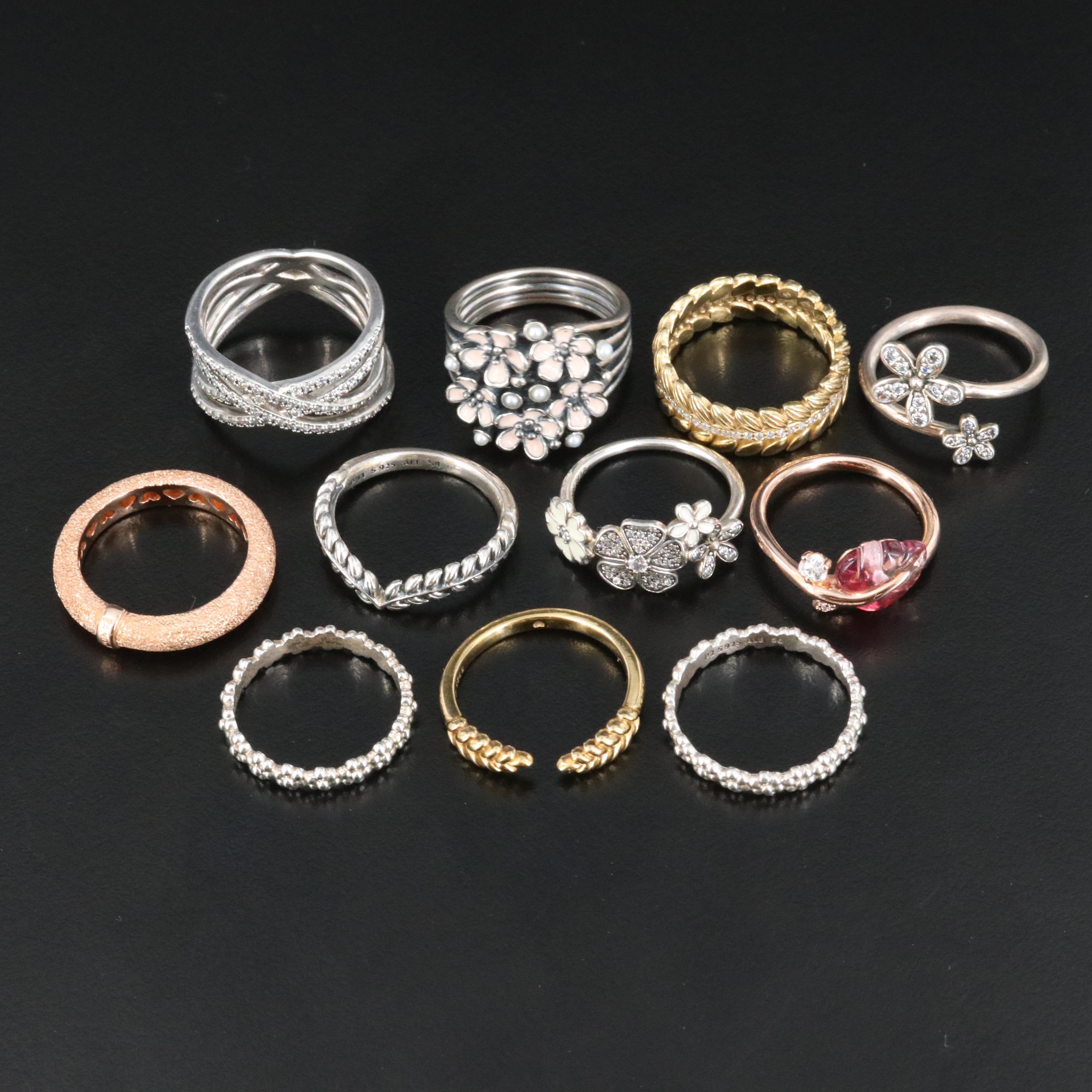 Pandora Sterling CZ Ring Collection