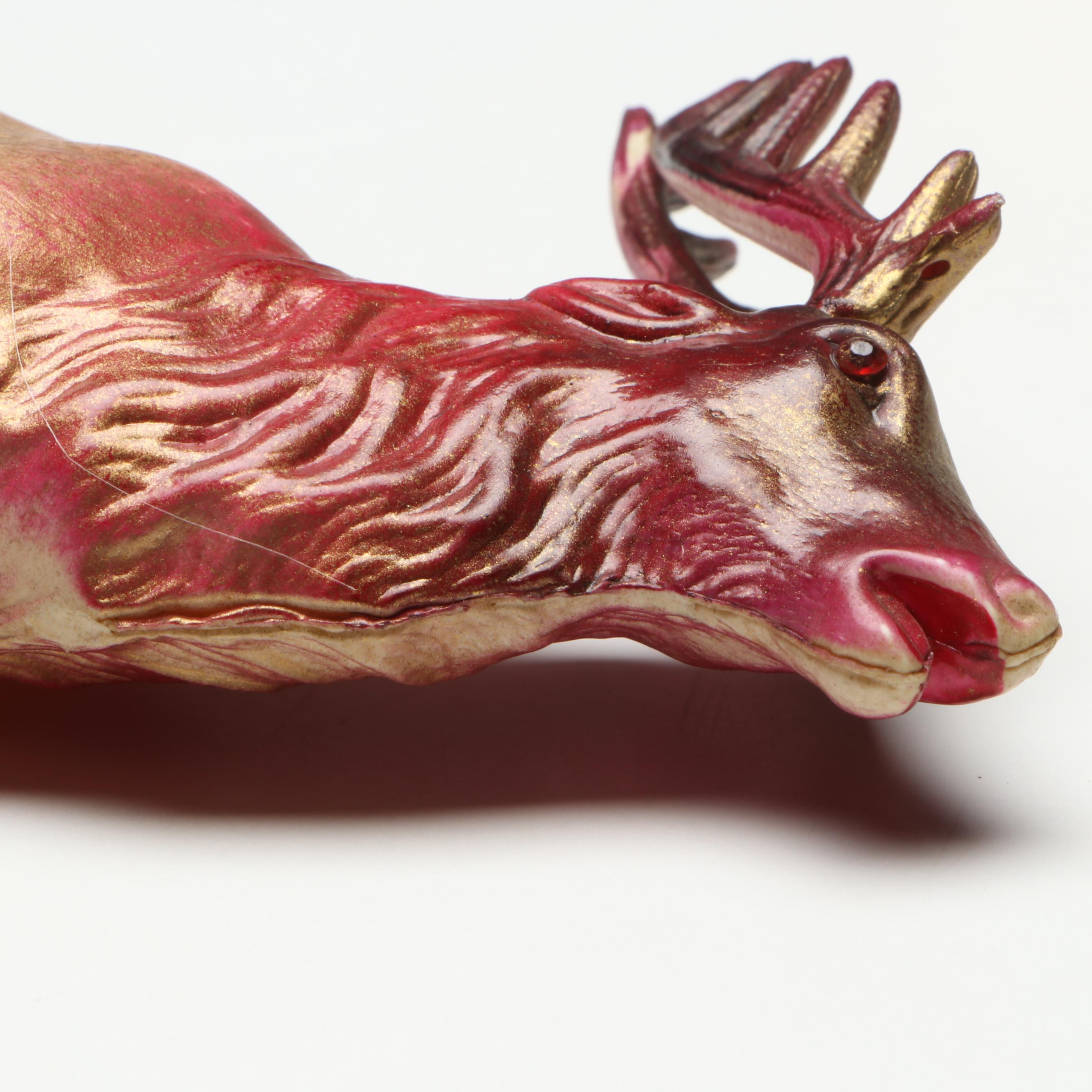 Jewel Eye Reindeer and Other Vintage Celluloid Figurine