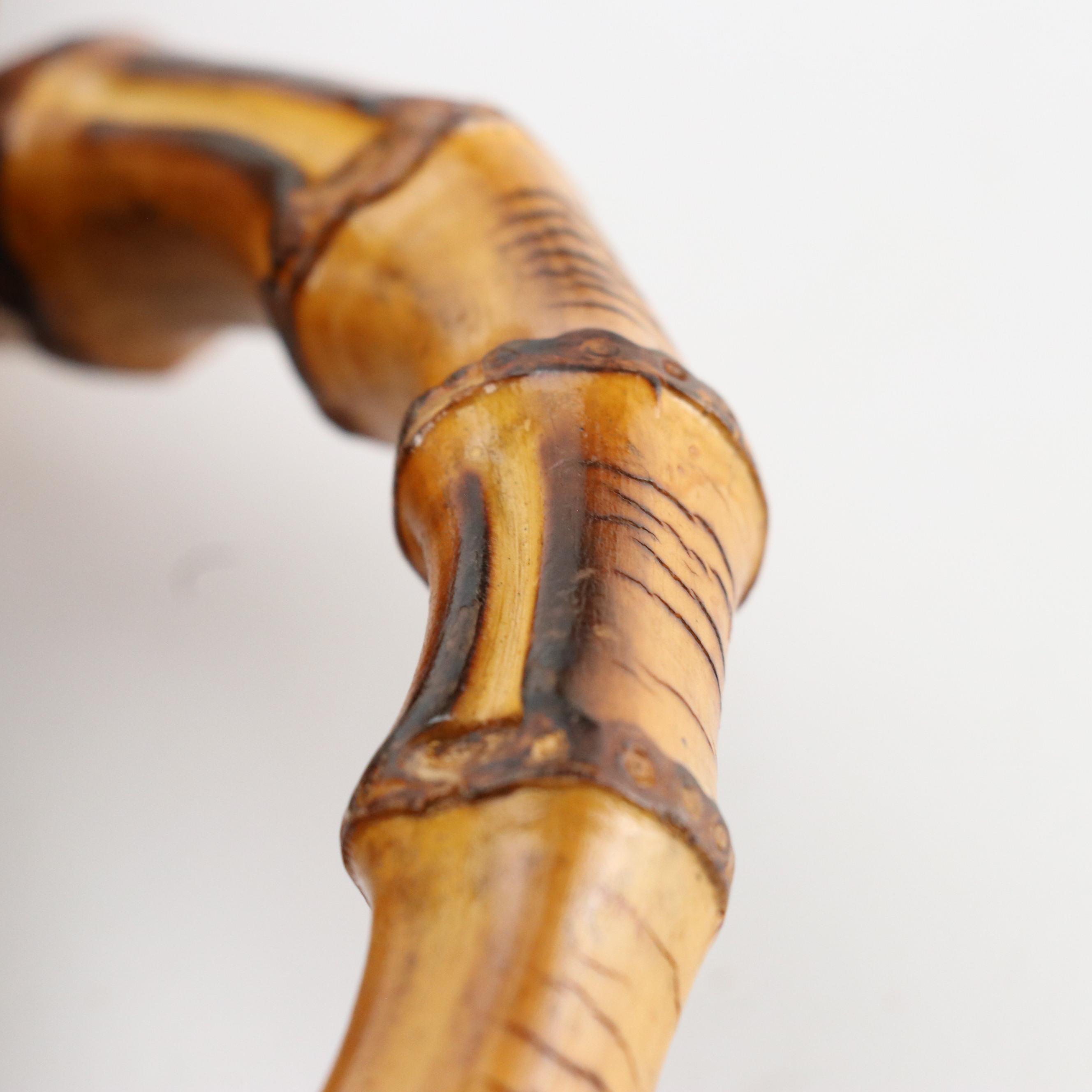 Gucci Bamboo Handle Double Pocket Backpack in Brown Suede and Leather